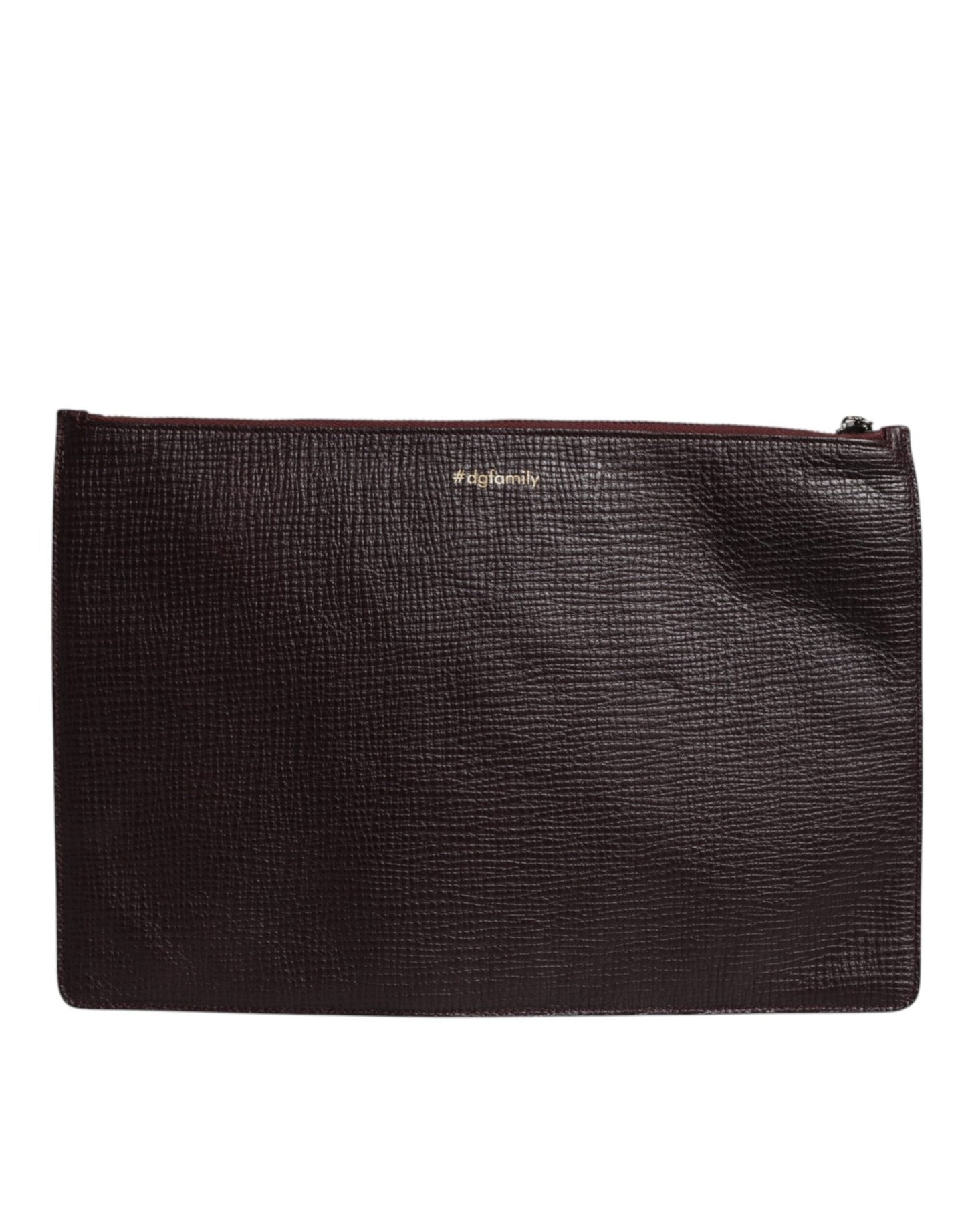 Dolce & Gabbana Brown Leather #DGFAMILY Embellished Men Clutch Pouch Bag - Sandy Store ByNet