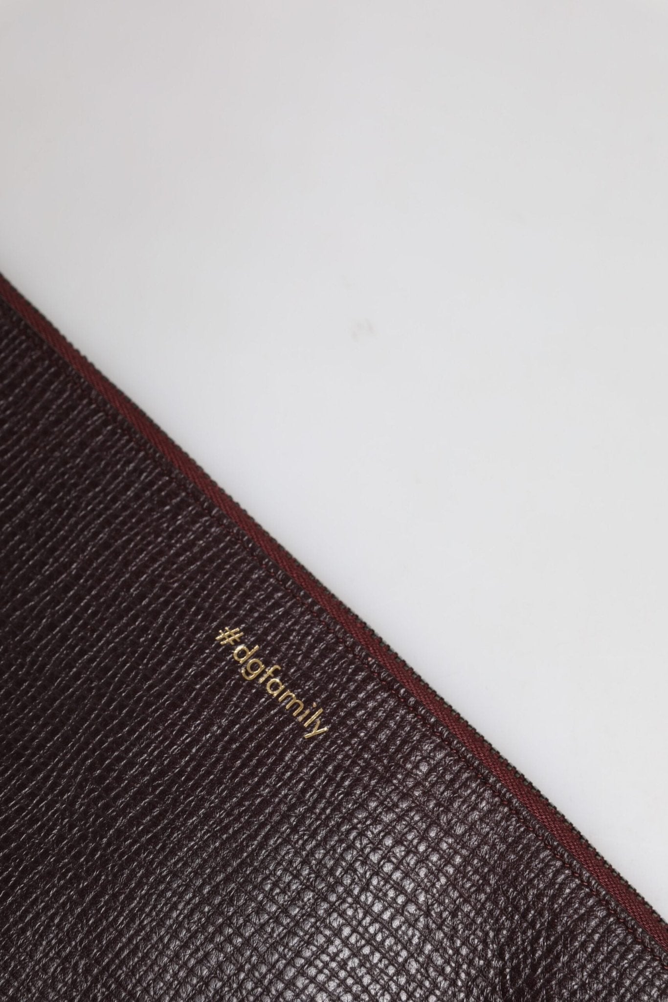 Dolce & Gabbana Brown Leather #DGFAMILY Embellished Men Clutch Pouch Bag - Sandy Store ByNet