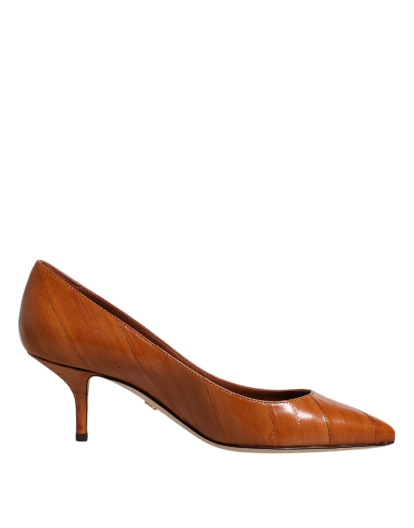 Dolce & Gabbana Brown Leather Kitten Heels Pumps Shoes - Sandy Store ByNet