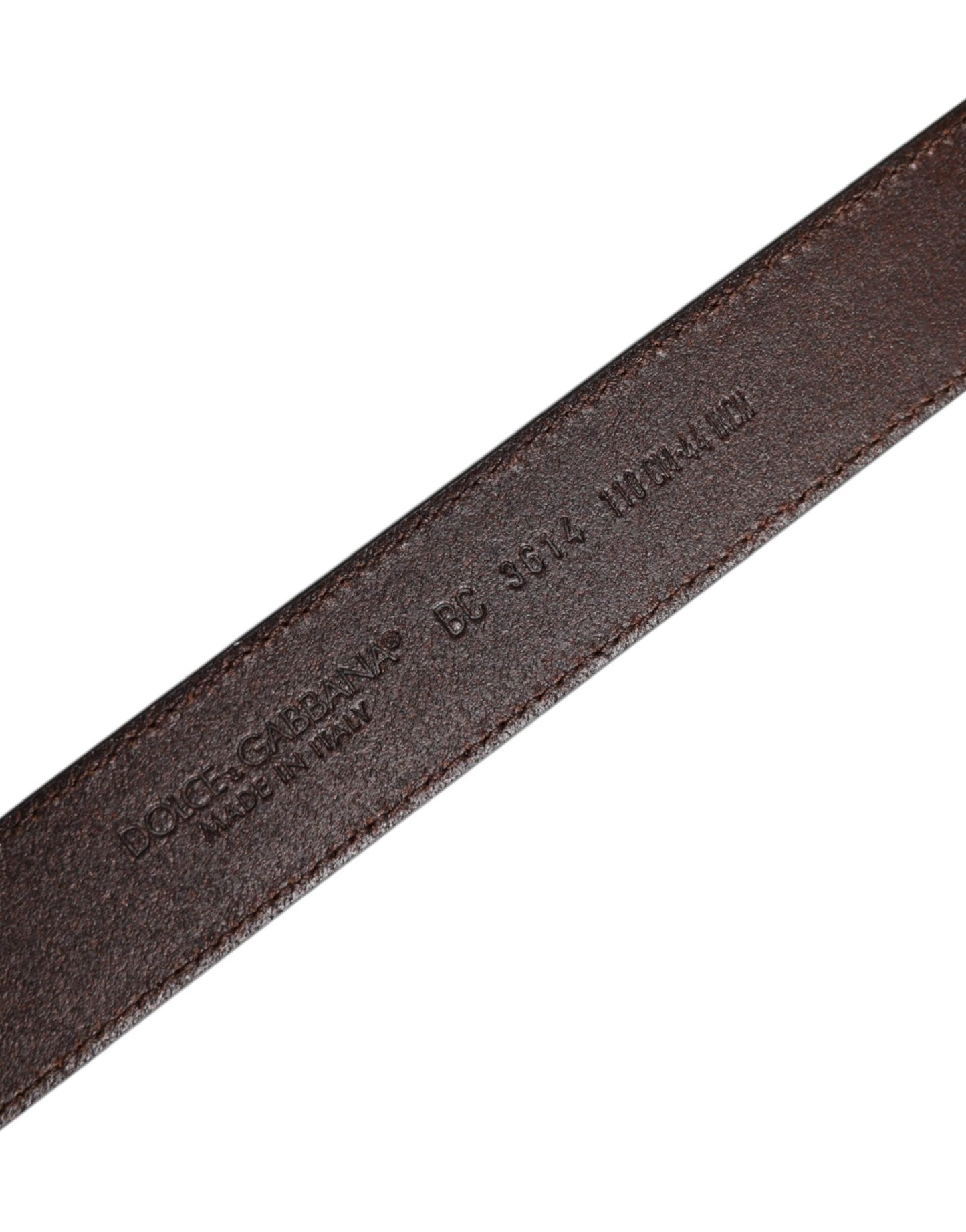 Dolce & Gabbana Brown Leather Silver Metal Buckle Belt - Sandy Store ByNet