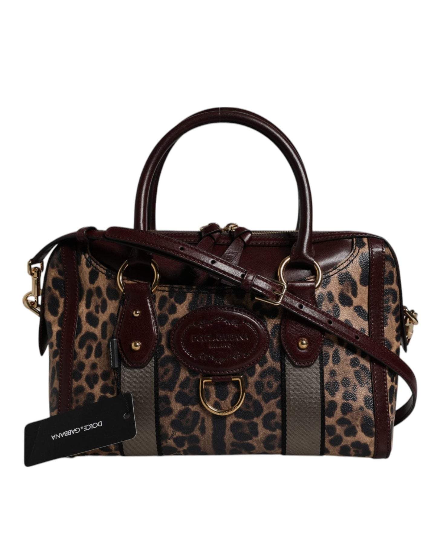 Dolce & Gabbana Brown Leopard Leather Shoulder Strap Duffle Bag – par Dolce & Gabbana | Disponible sur Sandy Store ByNet