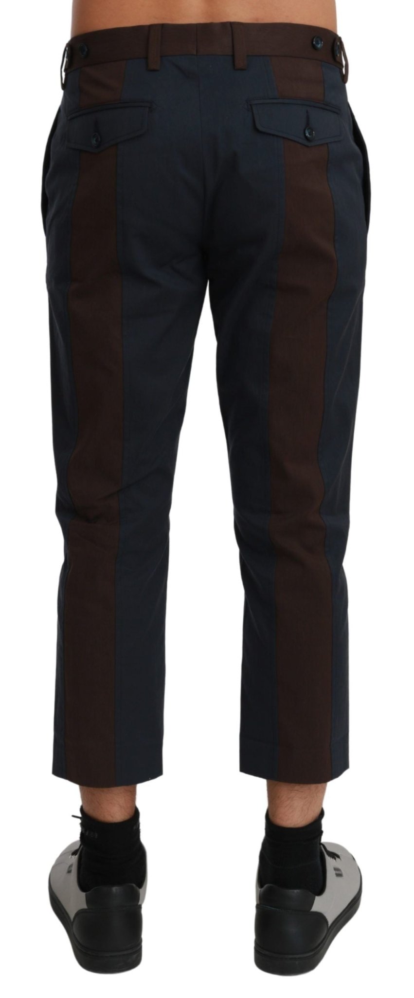 Dolce & Gabbana Brown Stripes Cropped Trousers Pants – IT44 | XS par Dolce & Gabbana | Disponible sur Sandy Store ByNet