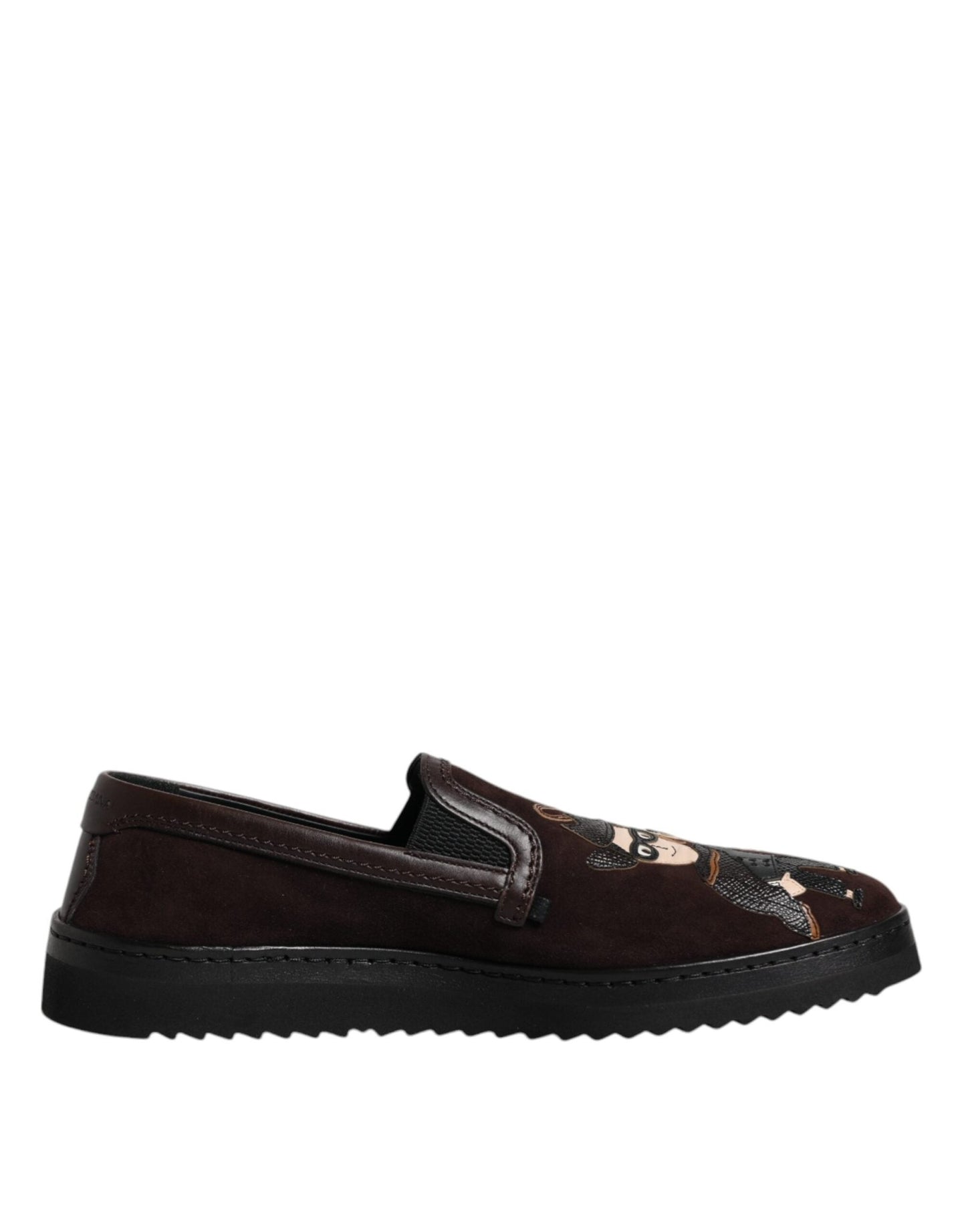 Dolce & Gabbana Brown Suede DG Family Slip On Flats Shoes - Sandy Store ByNet