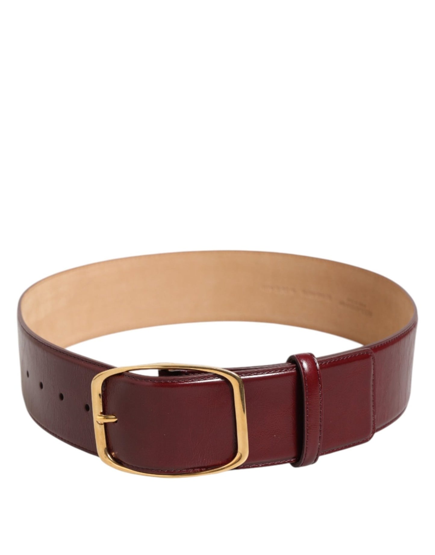 Dolce & Gabbana Burgundy Leather Gold Metal Buckle Women Belt – 75 cm / 30 Inches par Dolce & Gabbana | Disponible sur Sandy Store ByNet