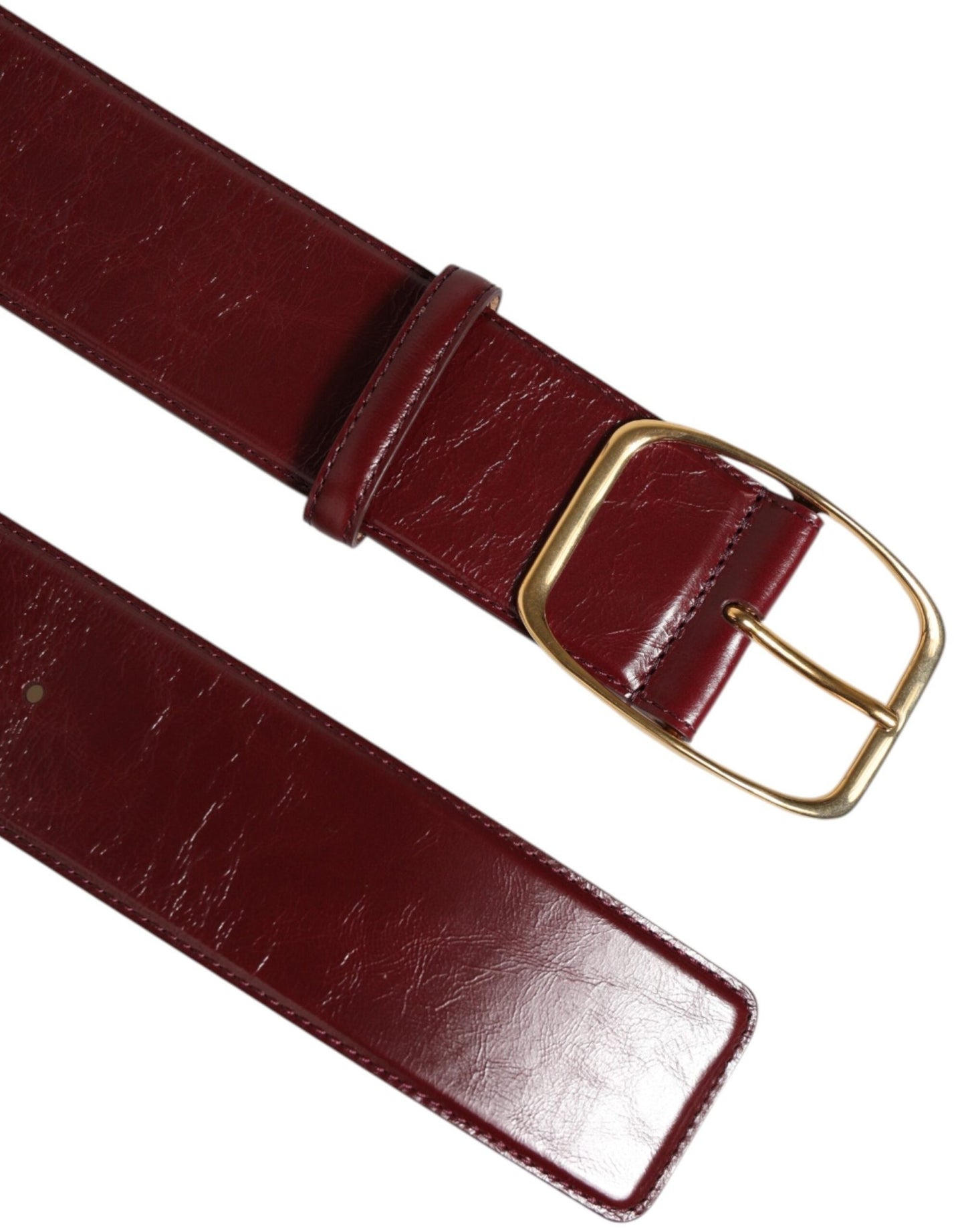 Dolce & Gabbana Burgundy Leather Gold Metal Buckle Women Belt – 75 cm / 30 Inches par Dolce & Gabbana | Disponible sur Sandy Store ByNet