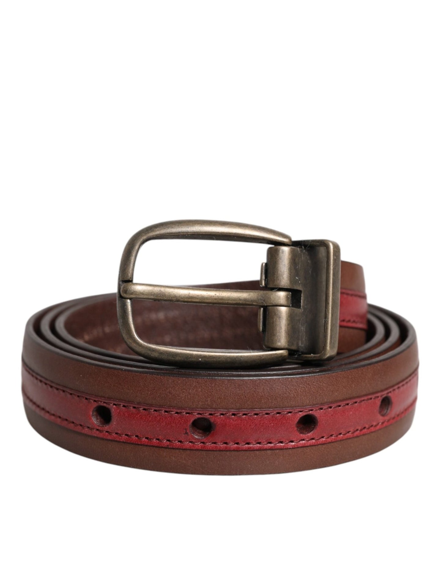 Dolce & Gabbana Burgundy Leather Metal Logo Buckle Belt – 100 cm / 40 Inches par Dolce & Gabbana | Disponible sur Sandy Store ByNet