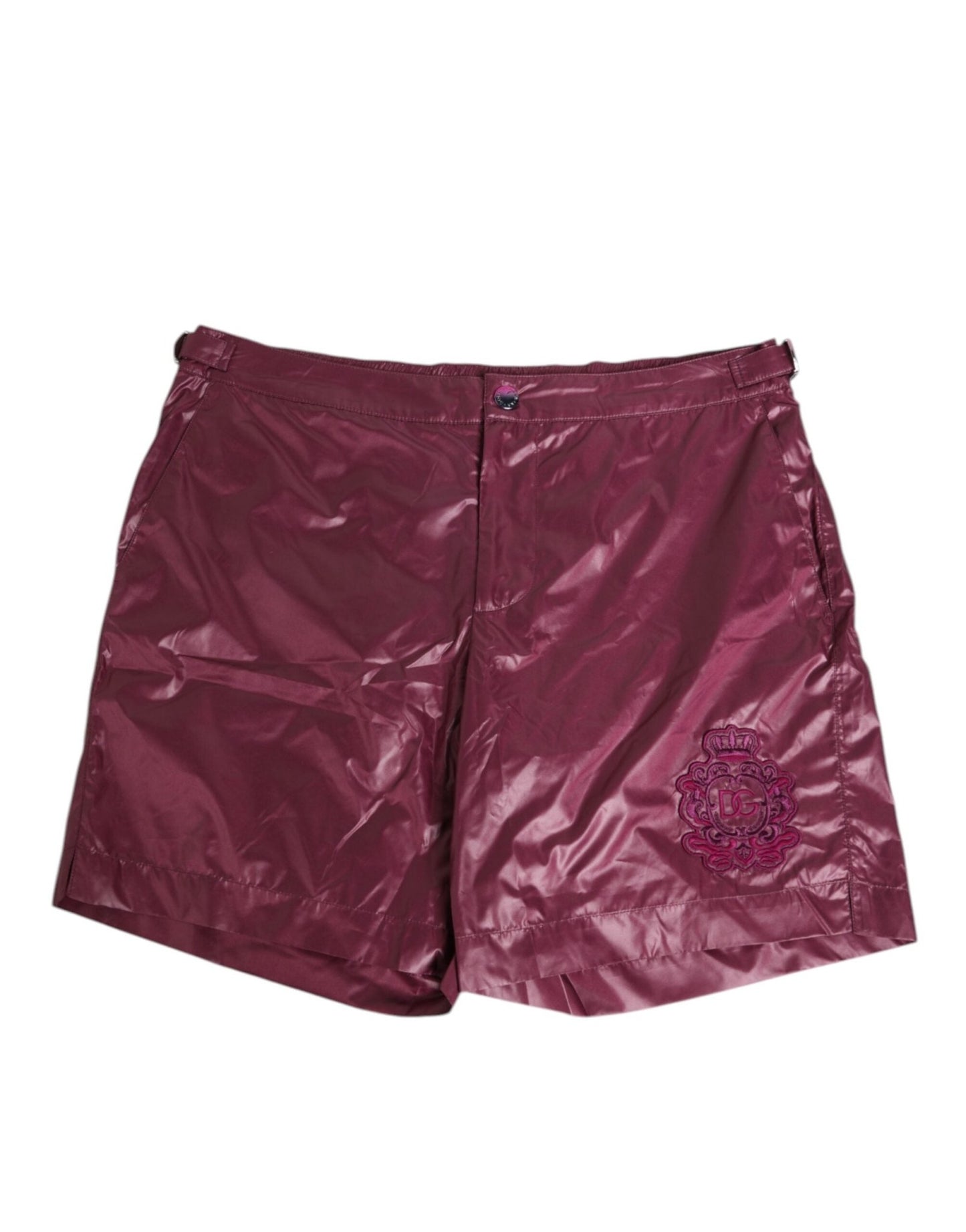 Dolce & Gabbana Burgundy Polyester Logo Embossed Crest Swimwear – IT48 | M par Dolce & Gabbana | Disponible sur Sandy Store ByNet