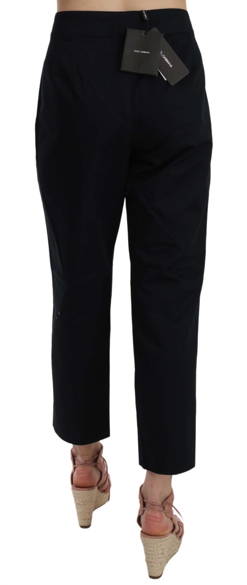 Dolce & Gabbana Chic Black Cotton Trousers - Sandy Store ByNet