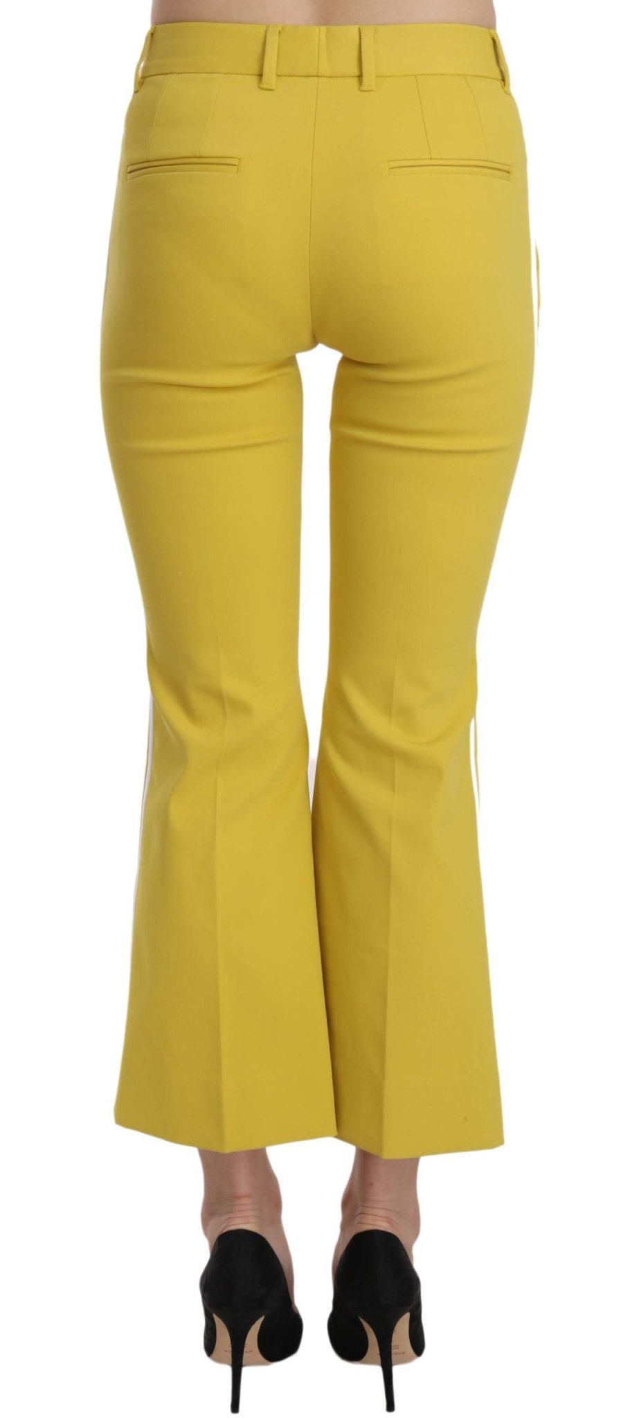 Dolce & Gabbana Chic Yellow Flare Pants for Elegant Evenings - Sandy Store ByNet