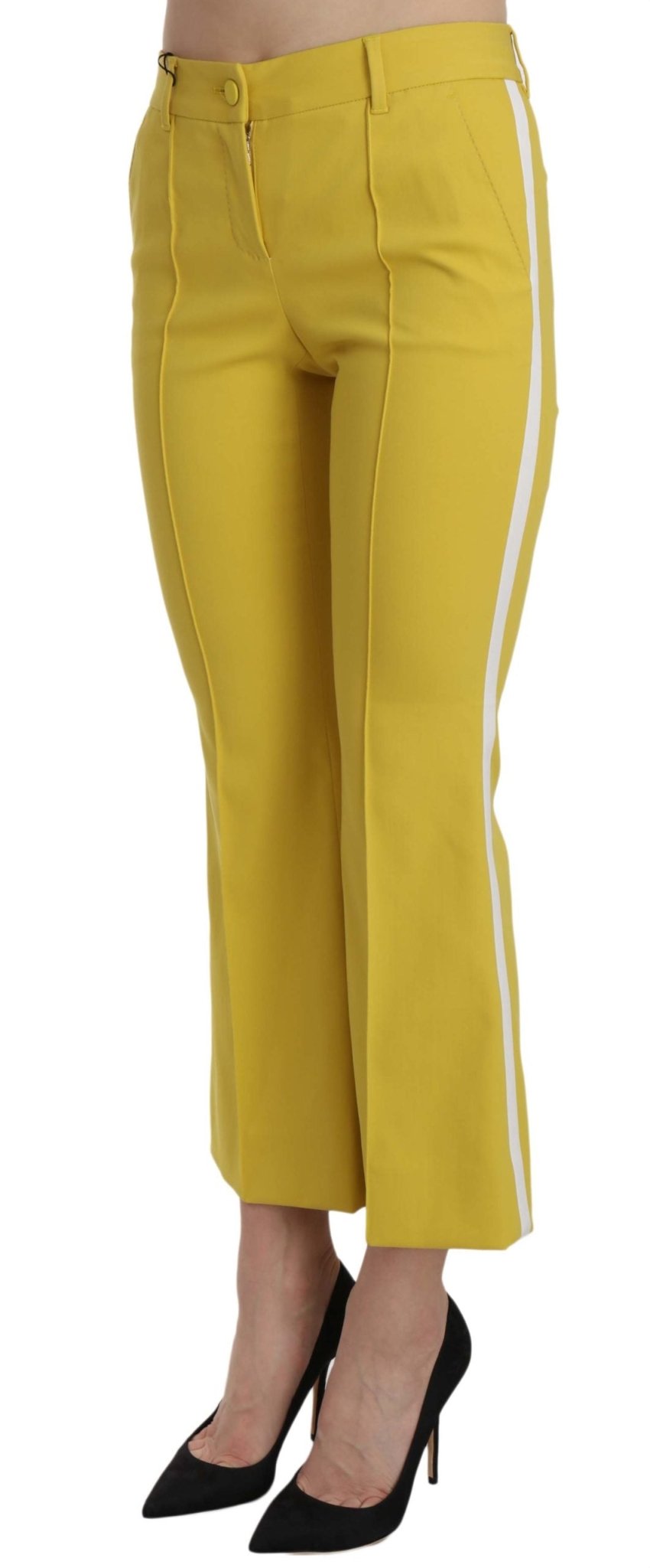 Dolce & Gabbana Chic Yellow Flare Pants for Elegant Evenings - Sandy Store ByNet