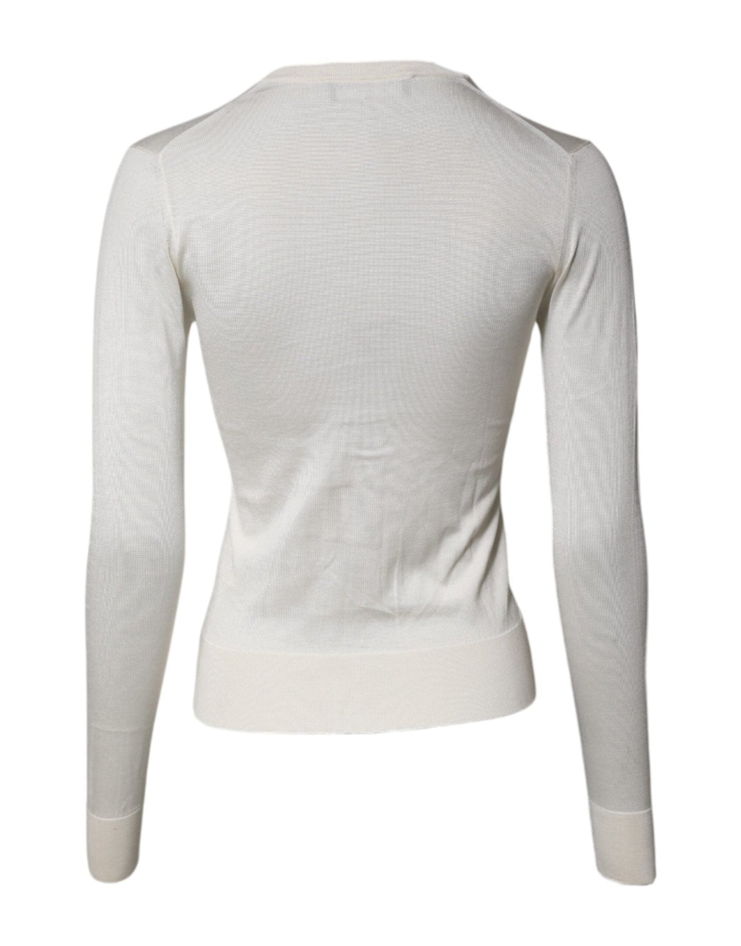 Dolce & Gabbana Cream Floral Silk Embellished Cardigan Sweater - Sandy Store ByNet