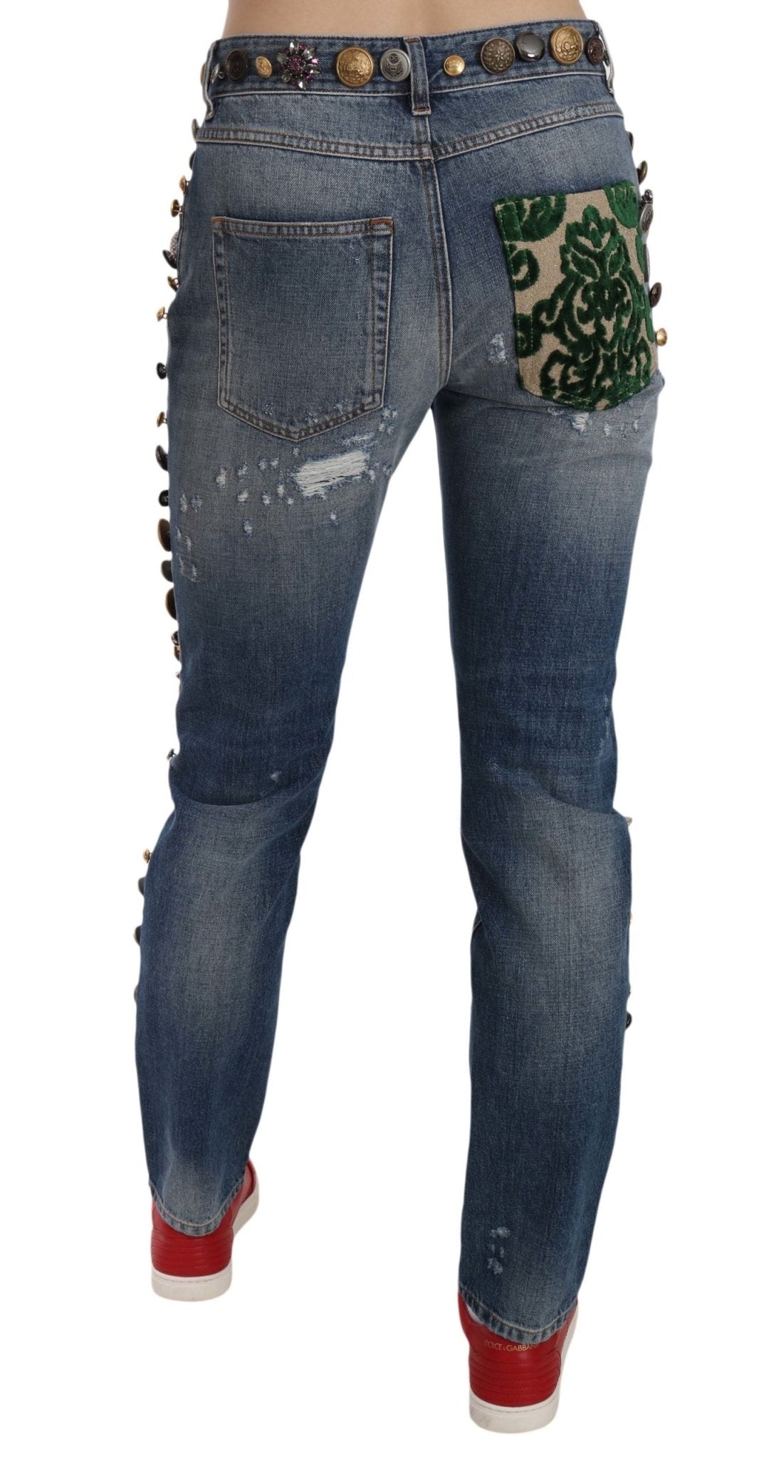 Dolce & Gabbana Crystal Embellished Luxury Denim Jeans - Sandy Store ByNet