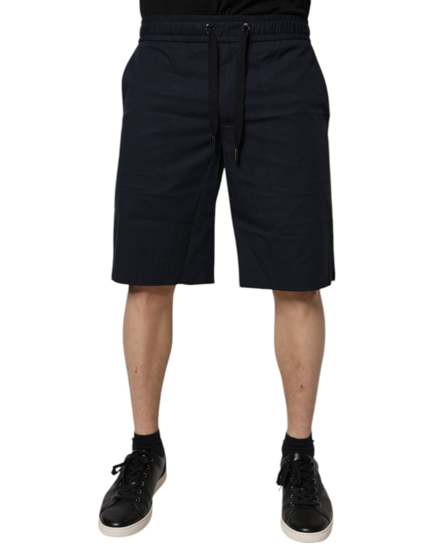 Dolce & Gabbana Dark Blue Cotton Bermuda Sweatshorts Shorts - Sandy Store ByNet