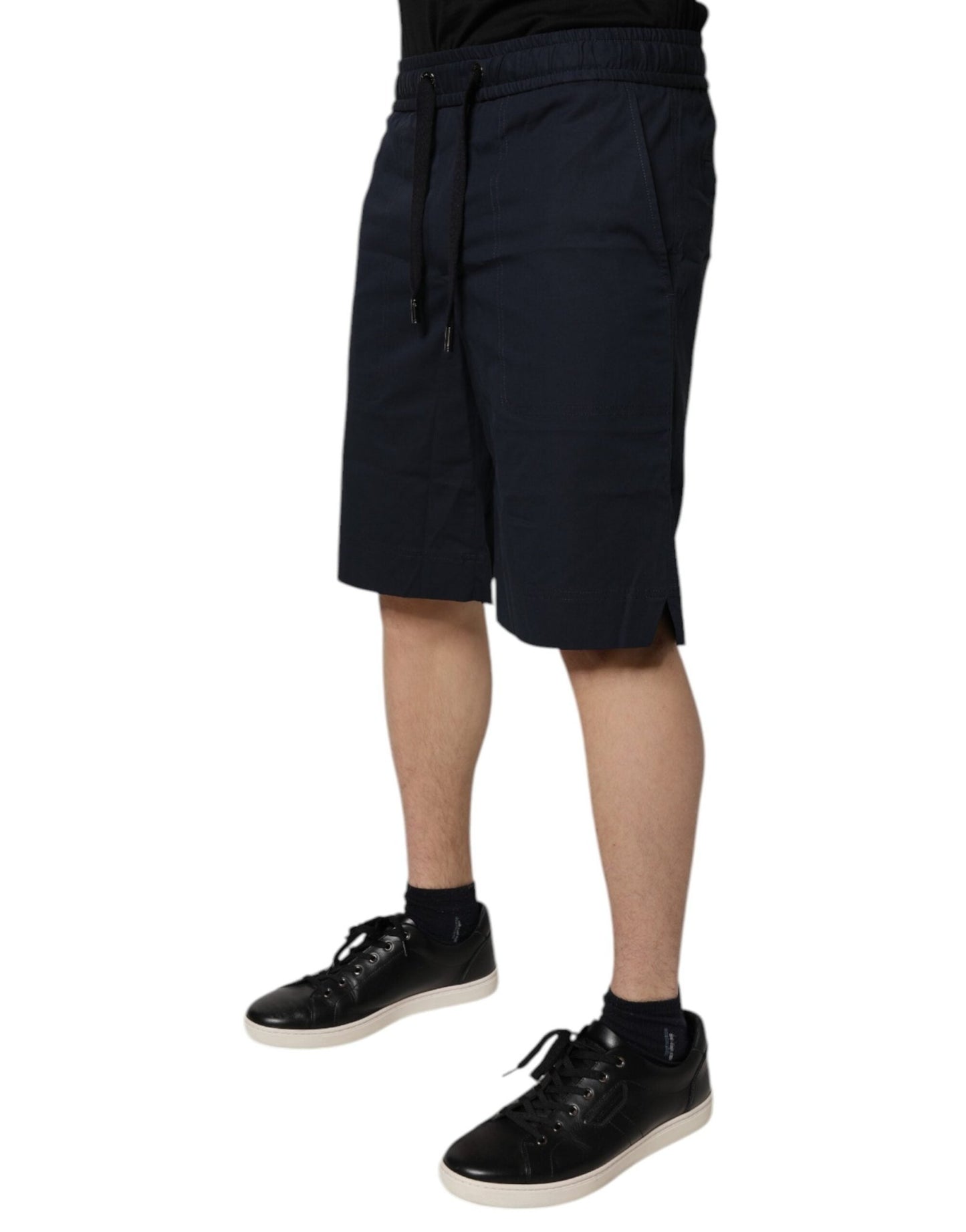 Dolce & Gabbana Dark Blue Cotton Bermuda Sweatshorts Shorts - Sandy Store ByNet