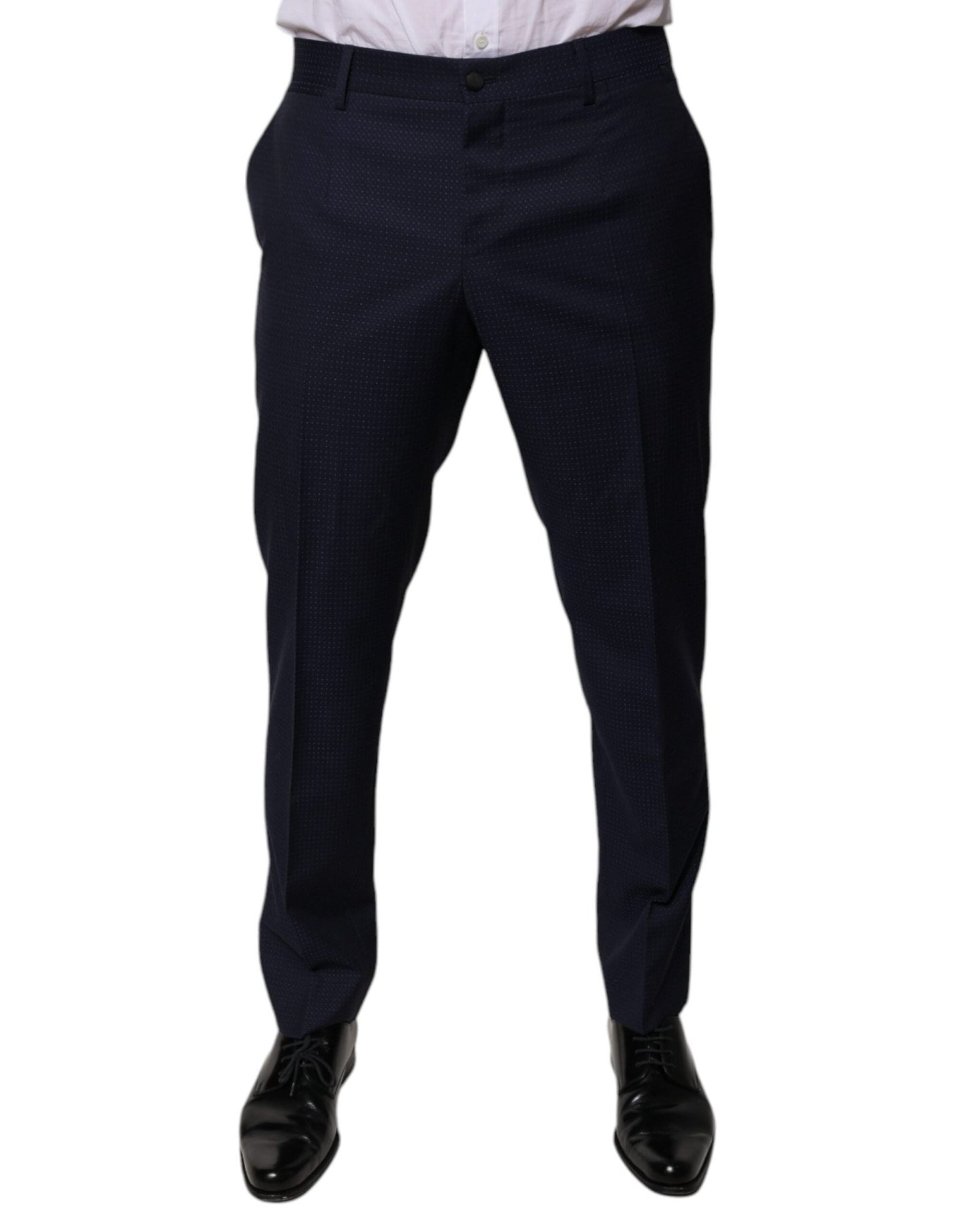 Dolce & Gabbana Dark Blue Cotton Men Dress Pants – IT46 | S par Dolce & Gabbana | Disponible sur Sandy Store ByNet