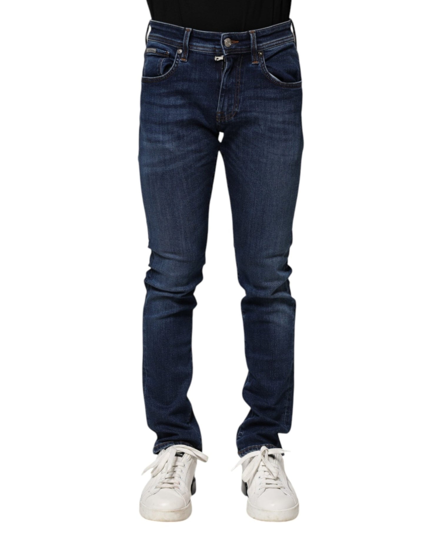 Dolce & Gabbana Dark Blue Cotton Skinny Denim Jeans – IT44 | XS par Dolce & Gabbana | Disponible sur Sandy Store ByNet