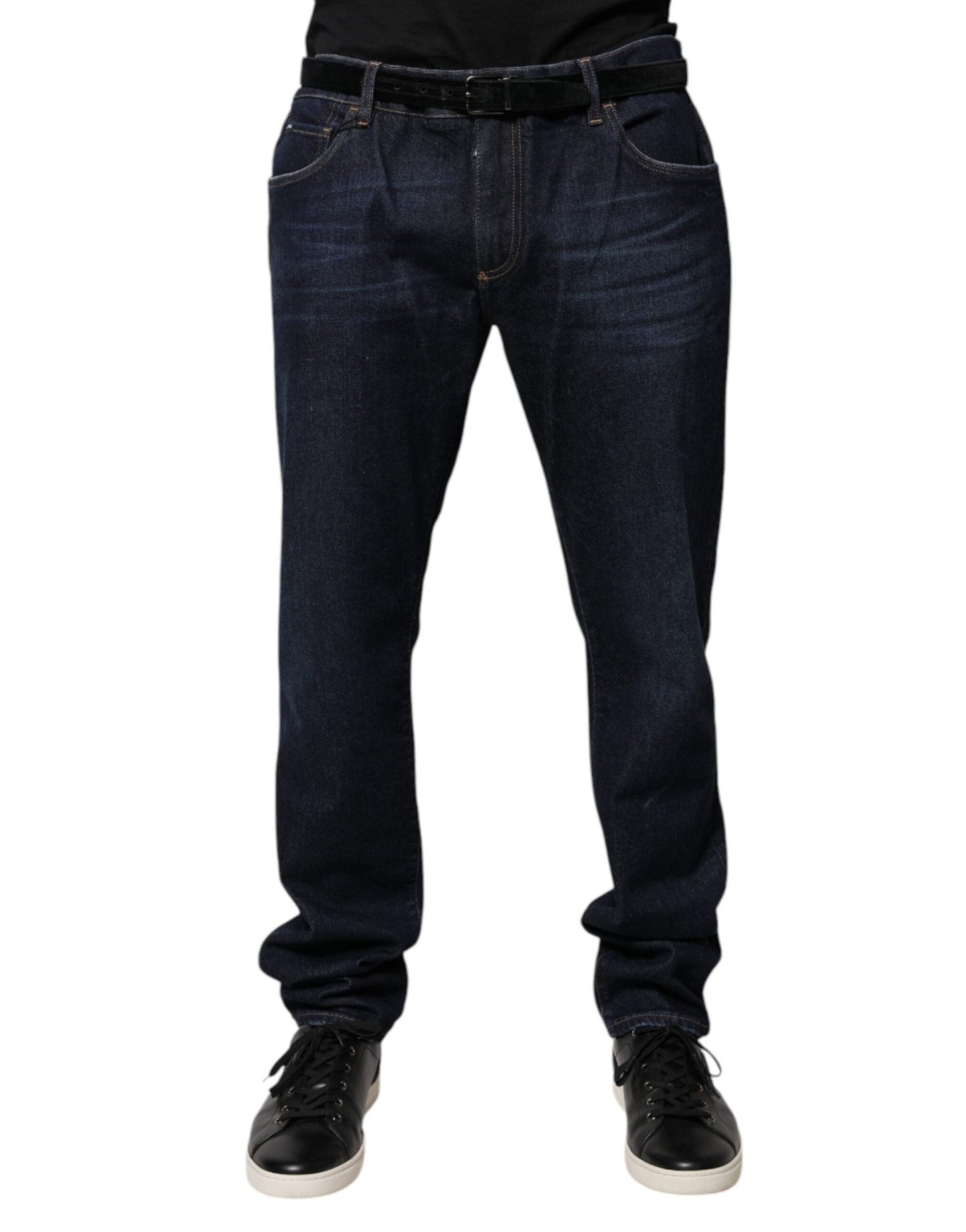 Dolce & Gabbana Dark Blue Cotton Skinny Denim Jeans – IT58 | XXL par Dolce & Gabbana | Disponible sur Sandy Store ByNet