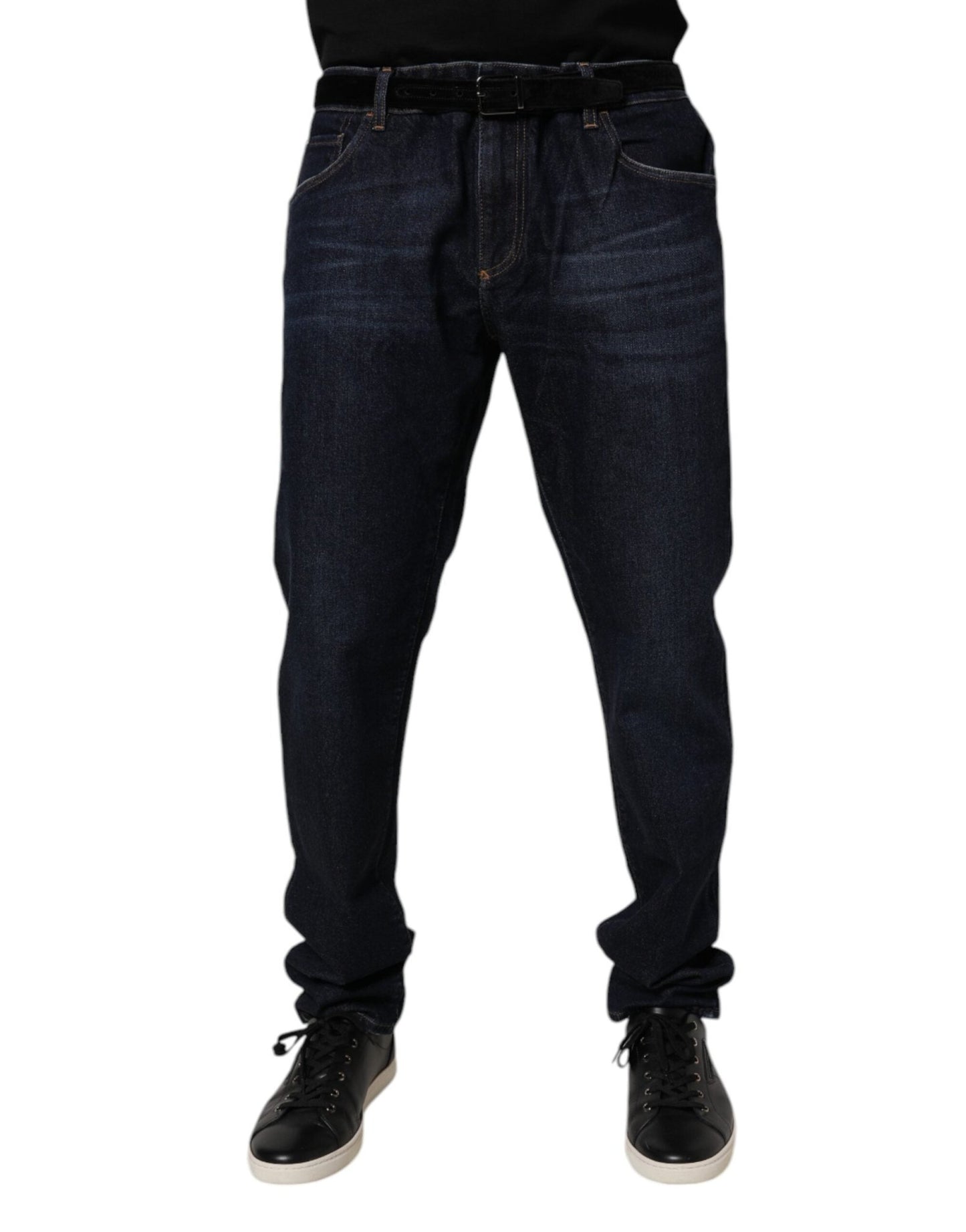 Dolce & Gabbana Dark Blue Cotton Stretch Skinny Denim Jeans – IT44 | XS par Dolce & Gabbana | Disponible sur Sandy Store ByNet