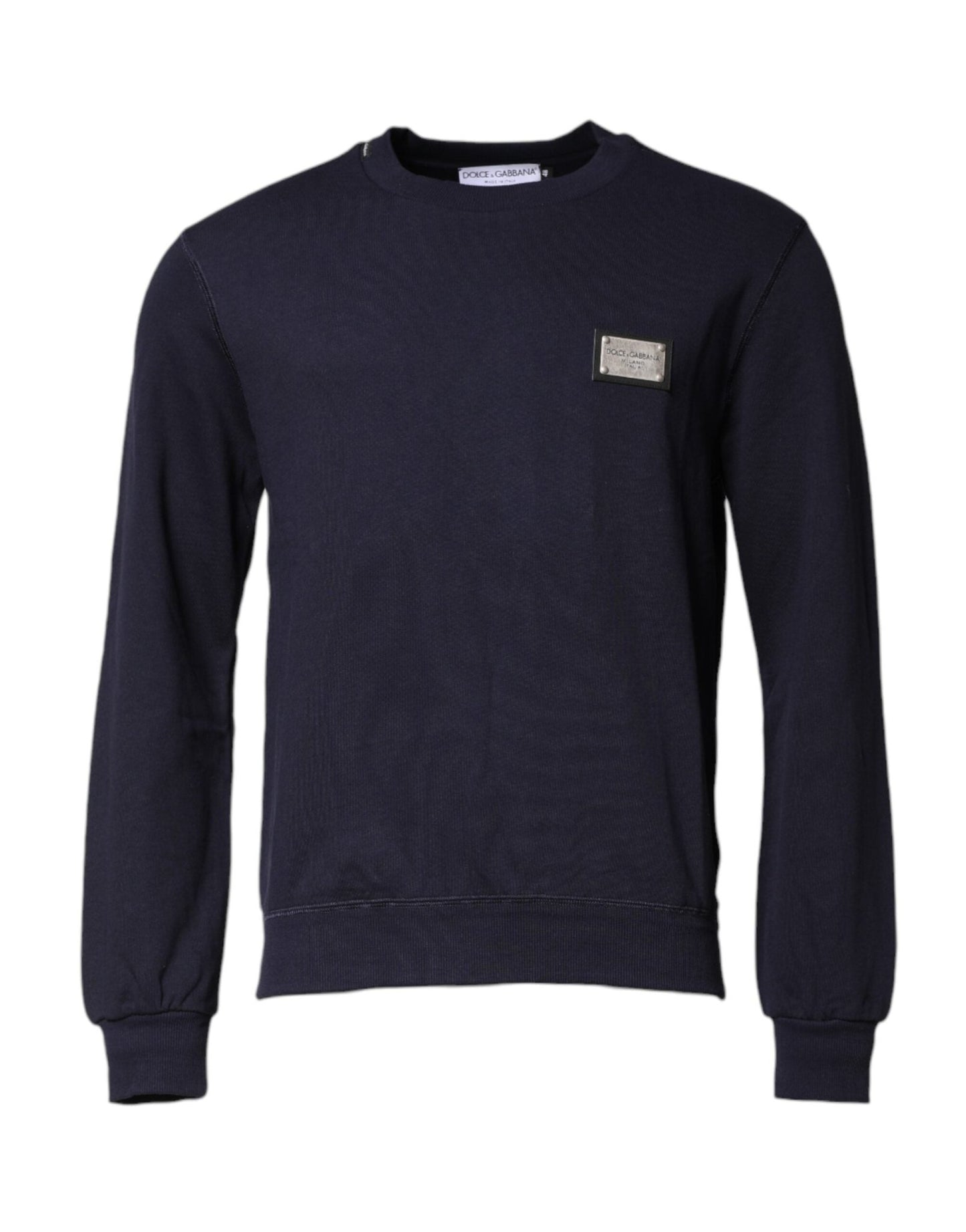 Dolce & Gabbana Dark Blue Logo Crew Neck Pullover Sweater – IT48 | M par Dolce & Gabbana | Disponible sur Sandy Store ByNet