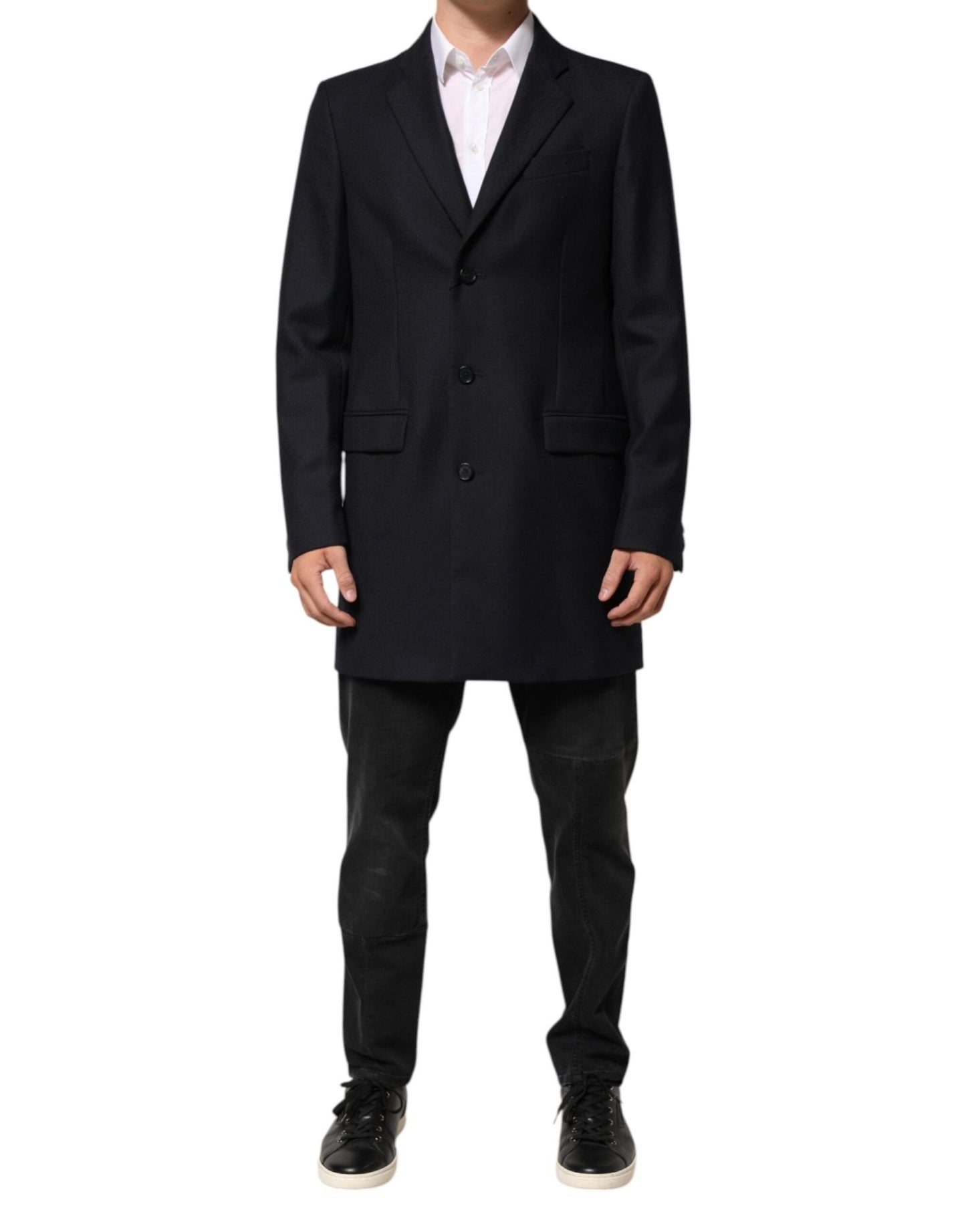 Dolce & Gabbana Dark Blue Wool Men Jacket Coat Blazer Suit – IT50 | L par Dolce & Gabbana | Disponible sur Sandy Store ByNet