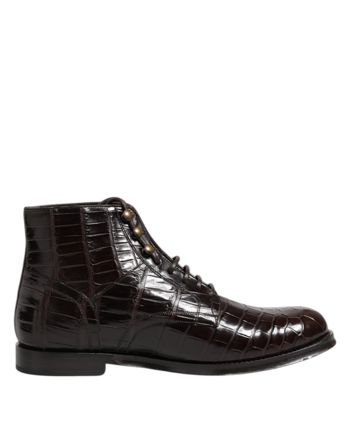 Dolce & Gabbana Dark Brown Leather Lace Up Short Boots Shoes – EU41/US8 par Dolce & Gabbana | Disponible sur Sandy Store ByNet