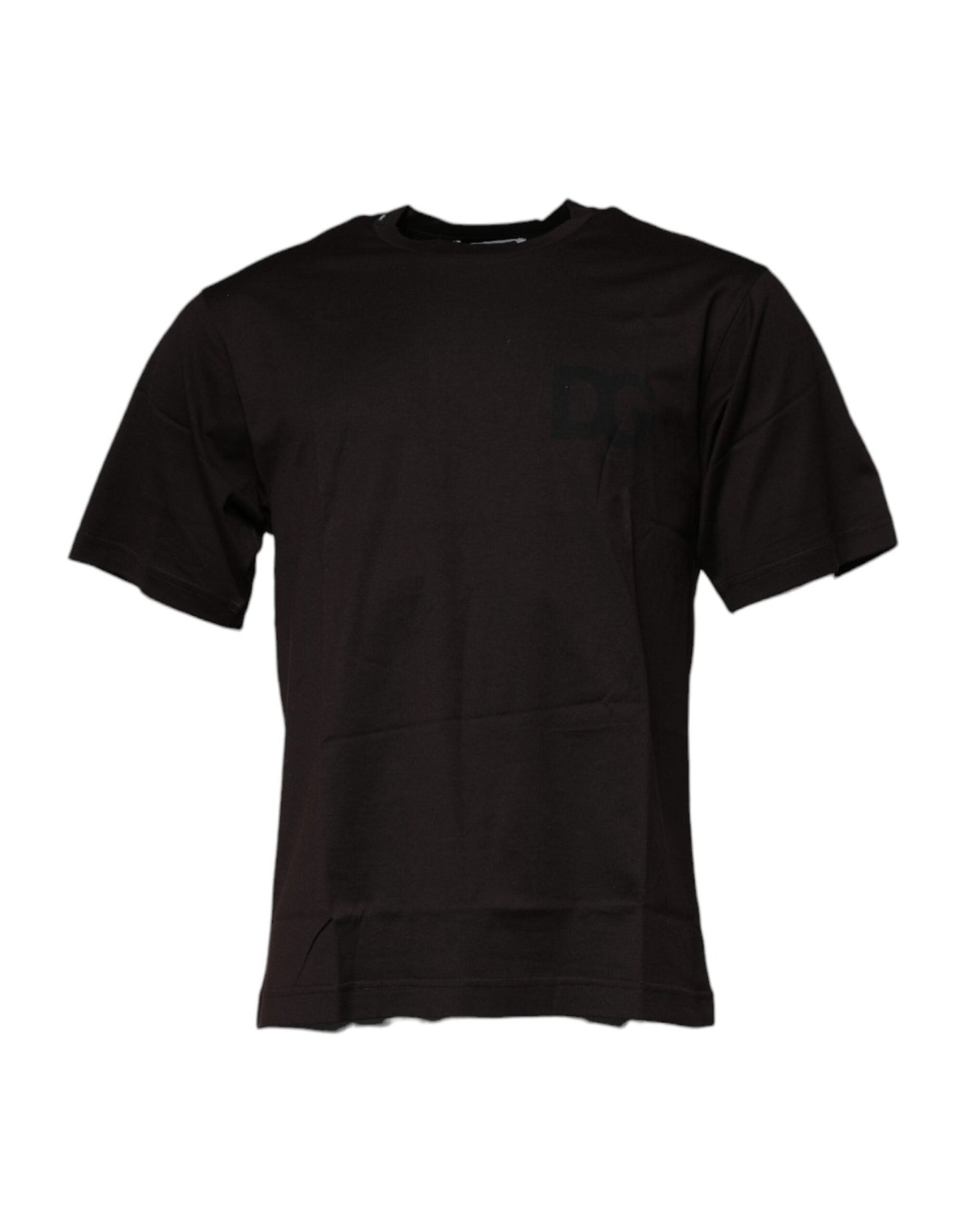 Dolce & Gabbana Dark Brown Logo Cotton Crew Neck T-shirt – IT48 | M par Dolce & Gabbana | Disponible sur Sandy Store ByNet