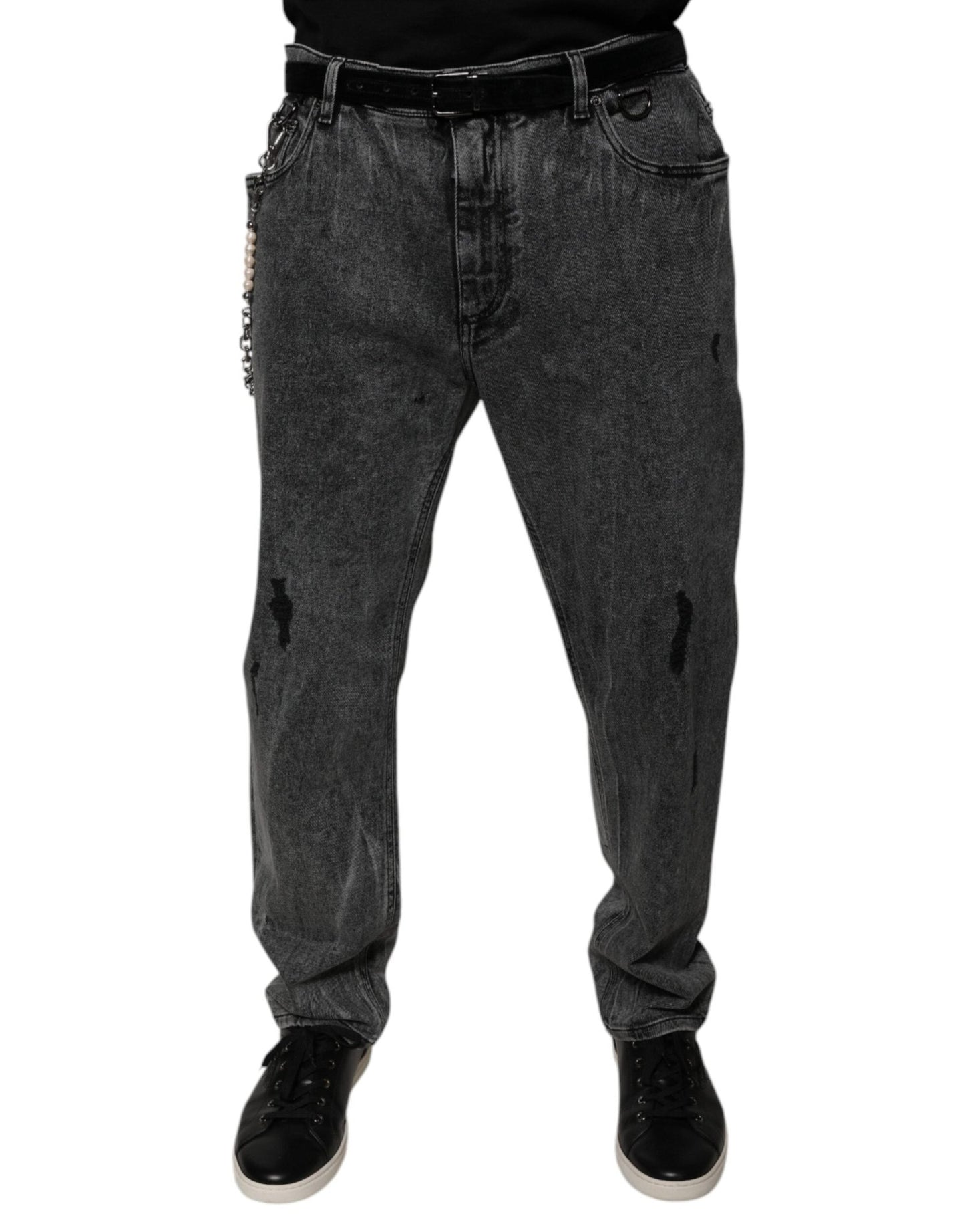 Dolce & Gabbana Dark Gray Cotton Skinny Denim Jeans – IT56 | XXL par Dolce & Gabbana | Disponible sur Sandy Store ByNet