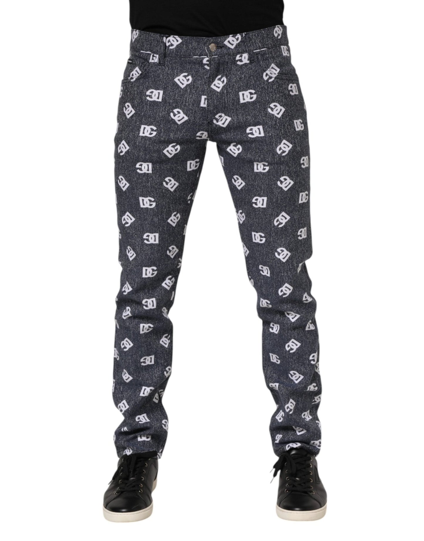 Dolce & Gabbana Dark Gray Logo Cotton Skinny Slim Denim Jeans – IT50 | L par Dolce & Gabbana | Disponible sur Sandy Store ByNet