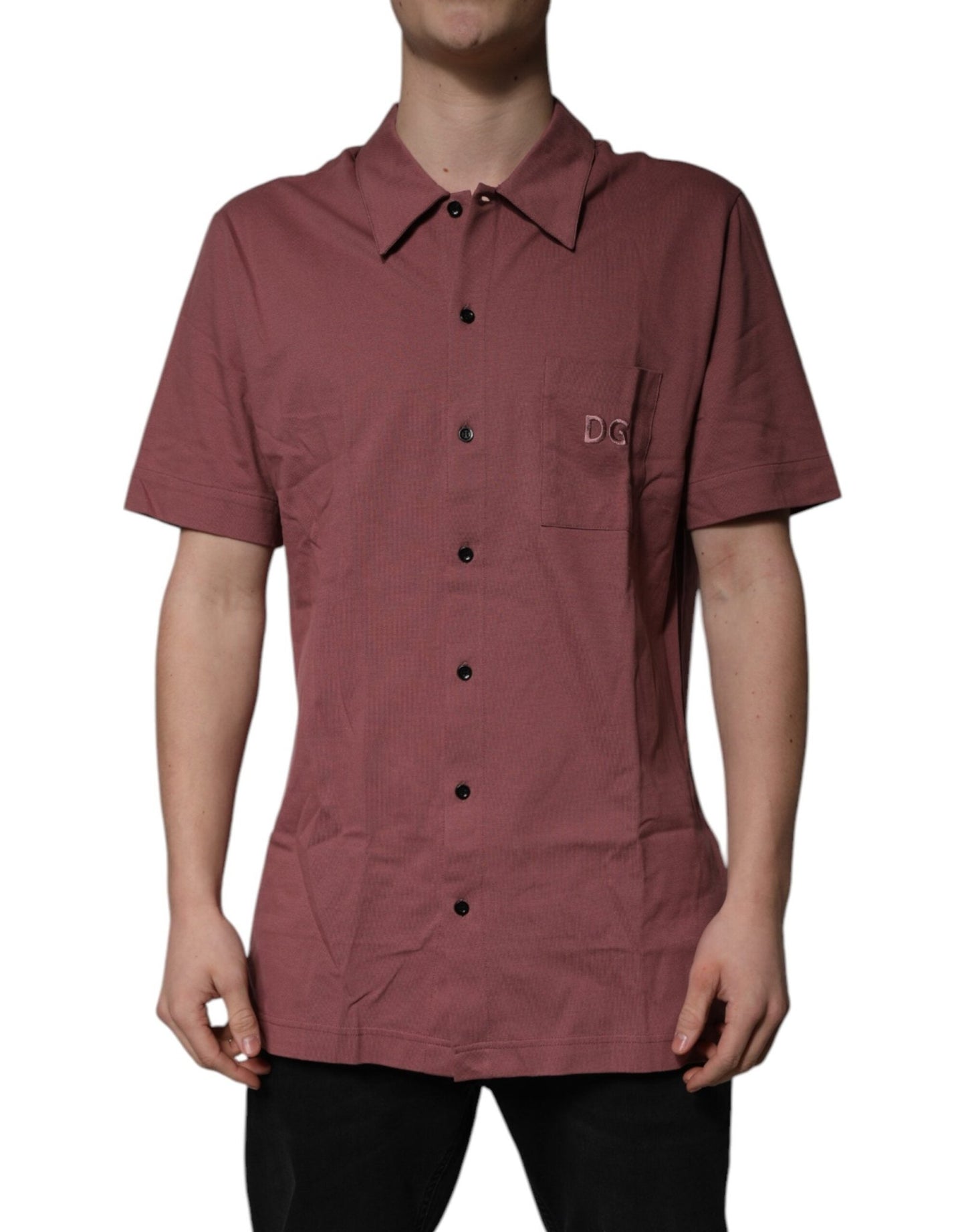 Dolce & Gabbana Dark Pink Button Down Casual Polo Men Shirt - Sandy Store ByNet