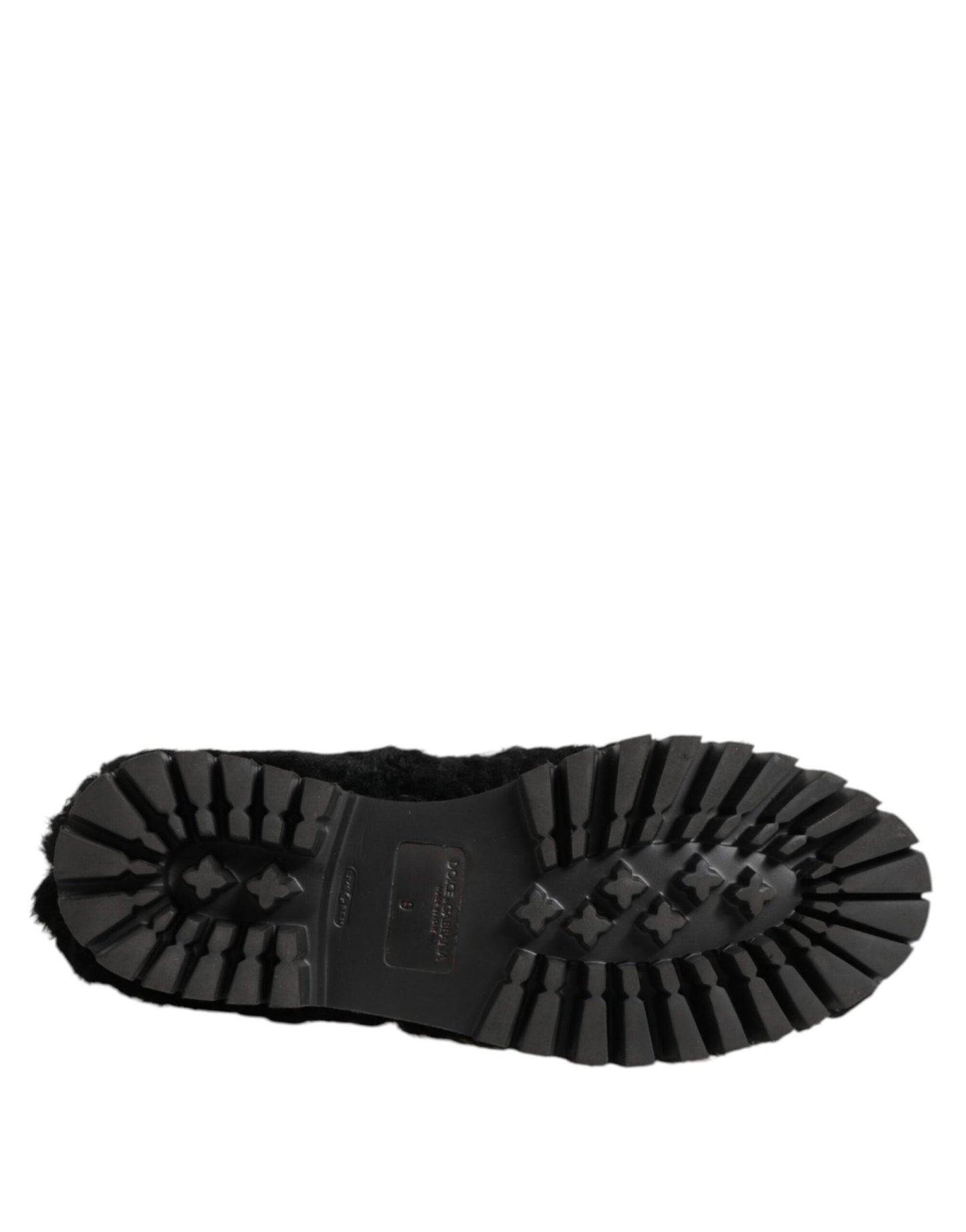 Dolce & Gabbana Dress Black Fur Leather Slippers Men Shoes – EU40/US7 par Dolce & Gabbana | Disponible sur Sandy Store ByNet