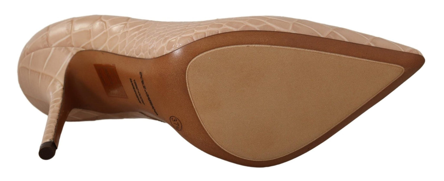 Dolce & Gabbana Elegant Beige Nude Leather Pumps - Sandy Store ByNet