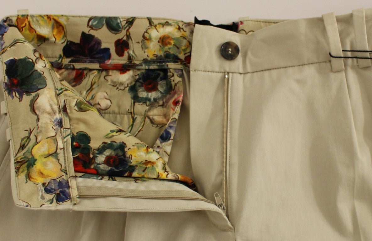 Dolce & Gabbana Elegant Beige Regular Fit Cotton Pants - Sandy Store ByNet