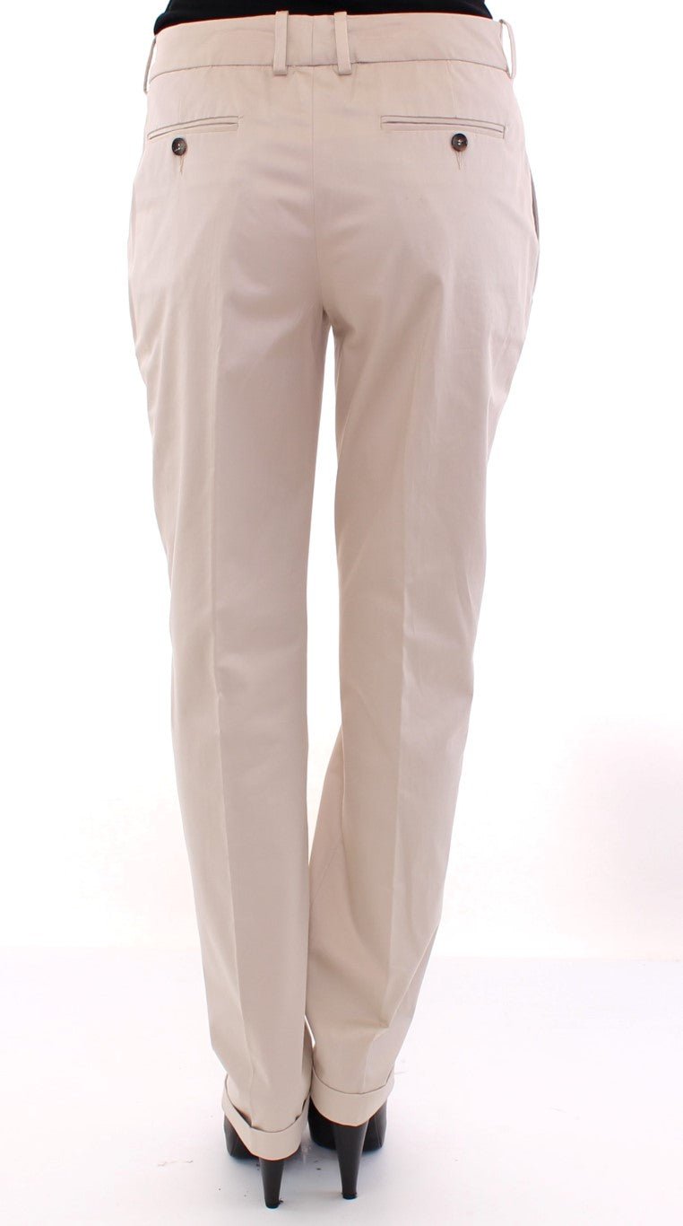 Dolce & Gabbana Elegant Beige Regular Fit Cotton Pants - Sandy Store ByNet