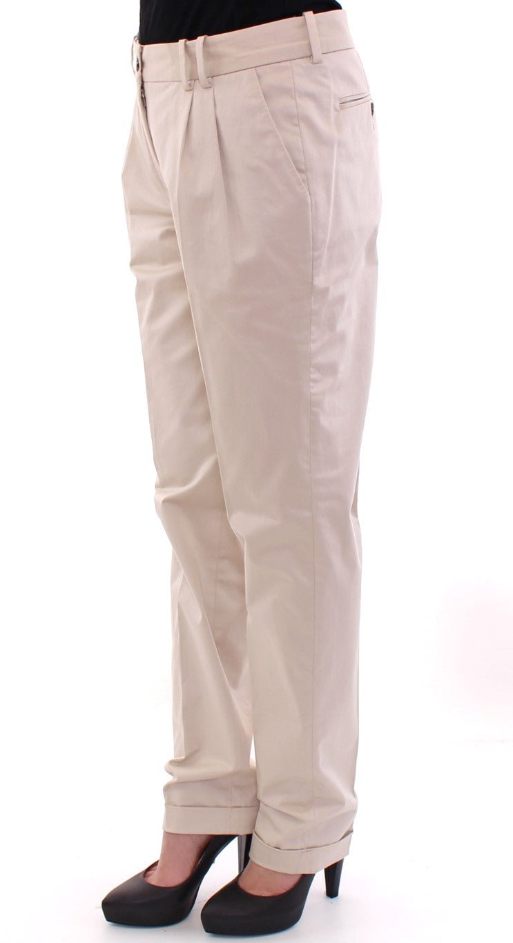 Dolce & Gabbana Elegant Beige Regular Fit Cotton Pants - Sandy Store ByNet