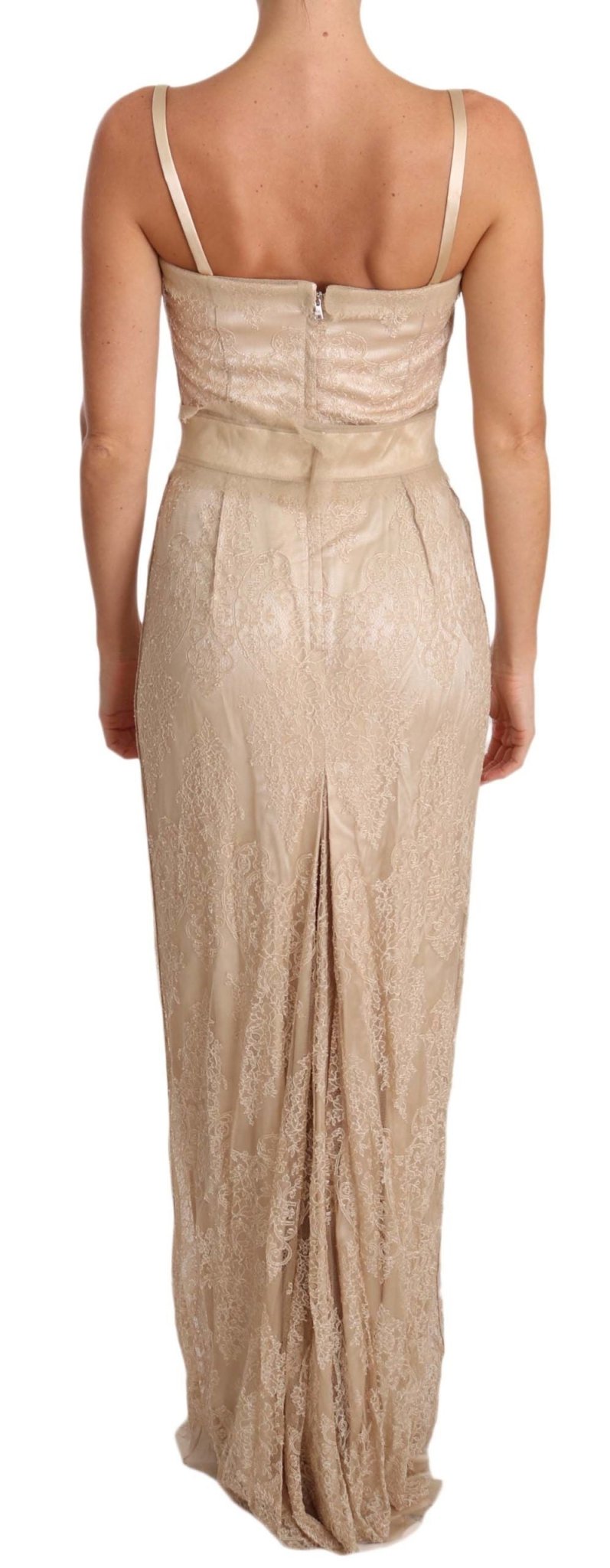 Dolce & Gabbana Elegant Beige Sheath Floor - Length Dress - Sandy Store ByNet