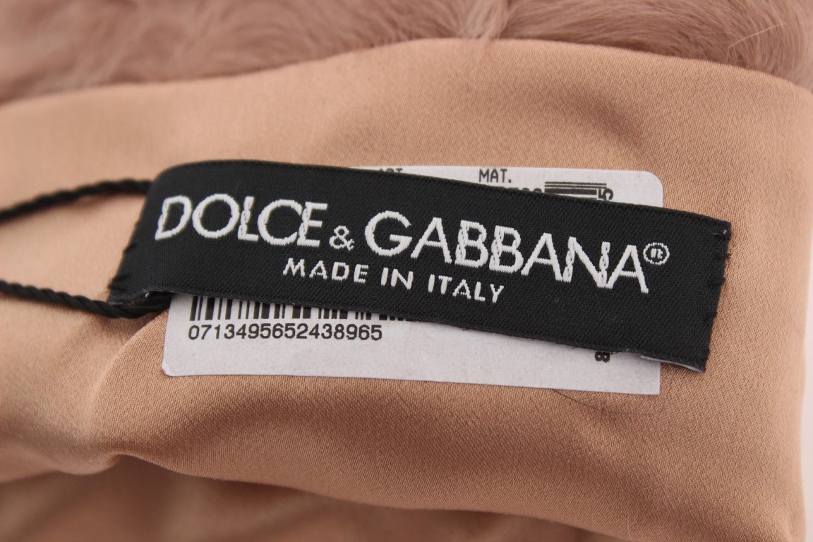 Dolce & Gabbana Elegant Beige Suede Elbow - Length Gloves - Sandy Store ByNet