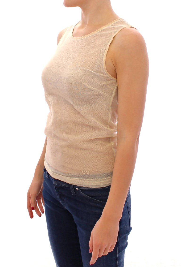 Dolce & Gabbana Elegant Beige Tank Top Blouse - Sandy Store ByNet
