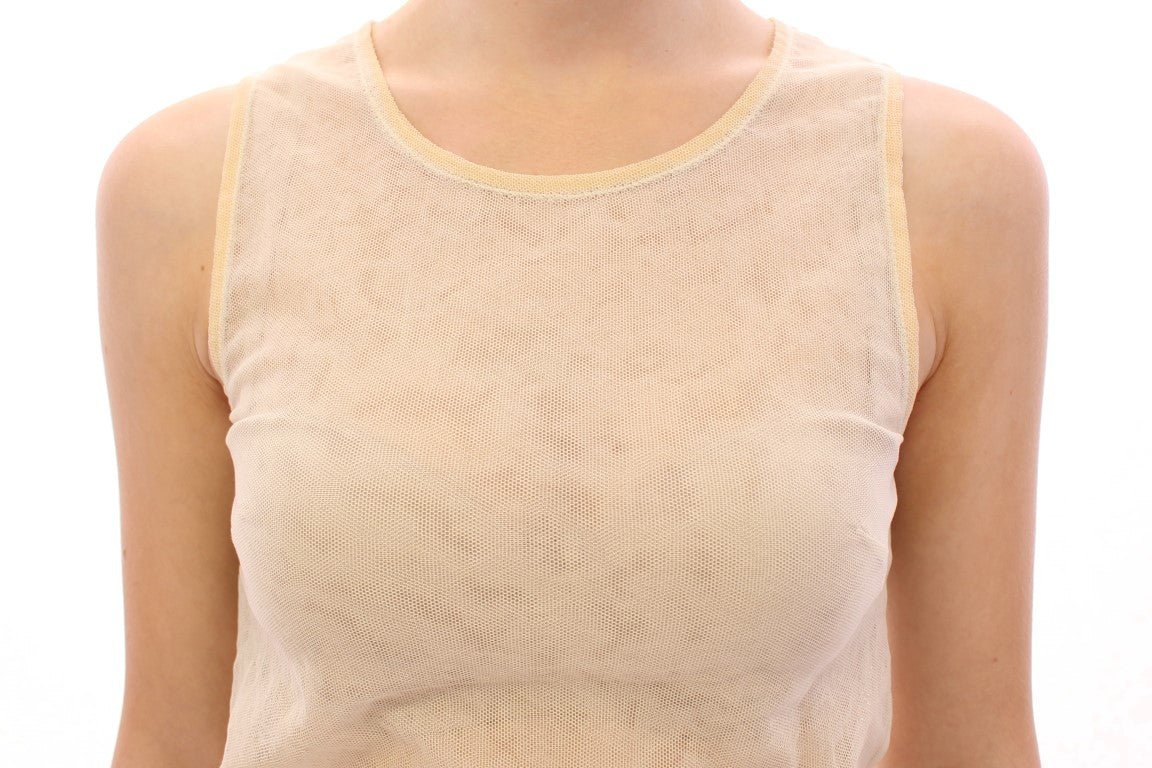 Dolce & Gabbana Elegant Beige Tank Top Blouse - Sandy Store ByNet