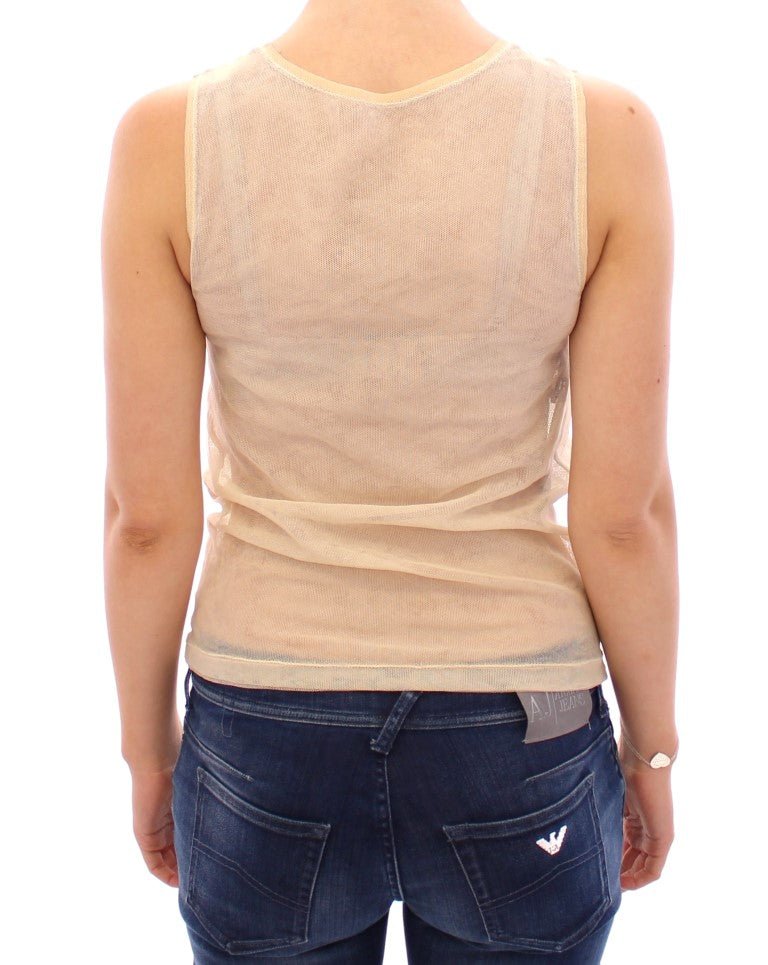 Dolce & Gabbana Elegant Beige Tank Top Blouse - Sandy Store ByNet