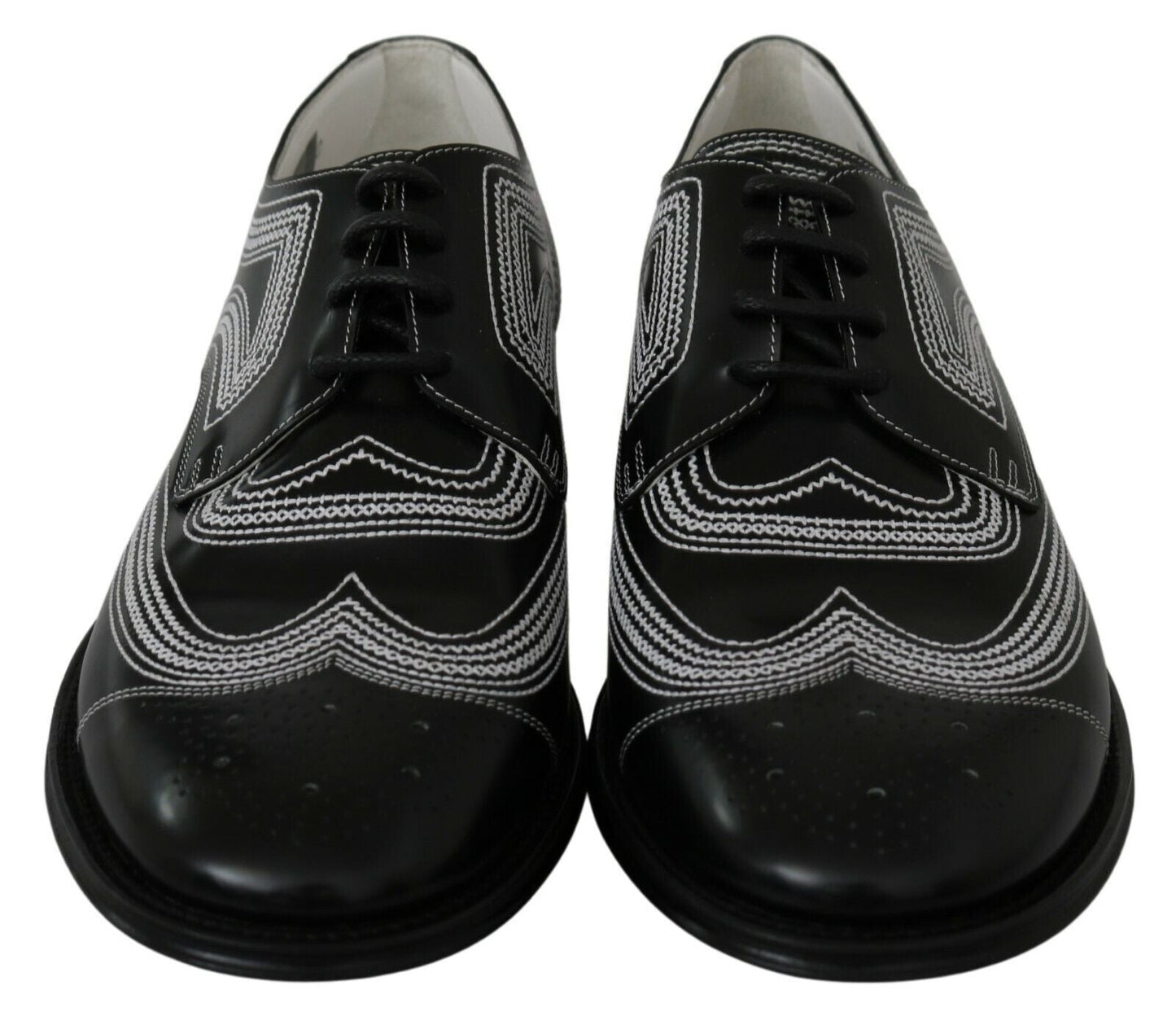Dolce & Gabbana Elegant Black and White Derby Shoes - Sandy Store ByNet
