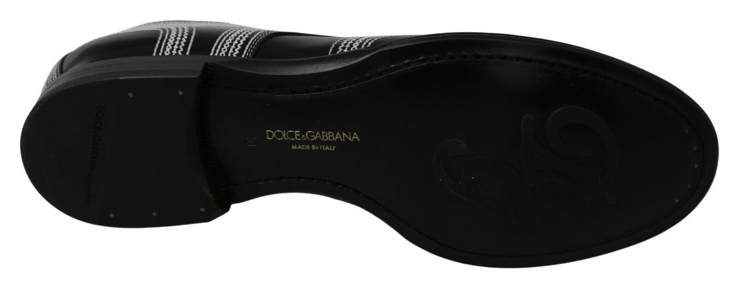 Dolce & Gabbana Elegant Black and White Derby Shoes - Sandy Store ByNet