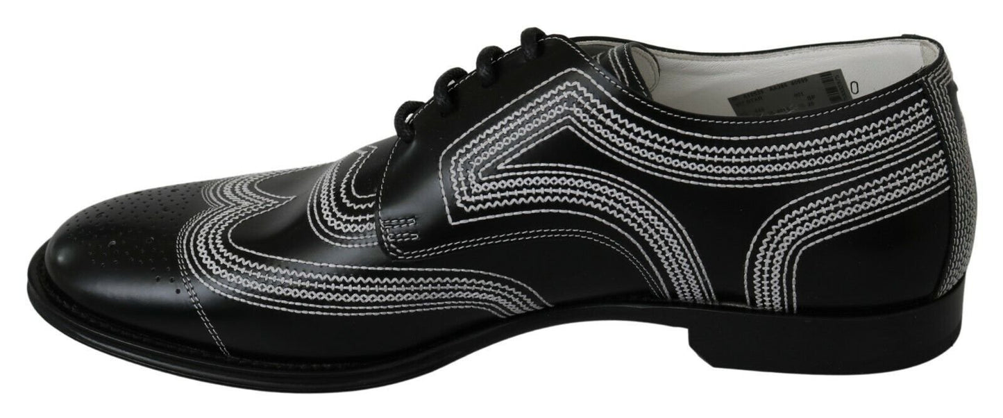 Dolce & Gabbana Elegant Black and White Derby Shoes - Sandy Store ByNet