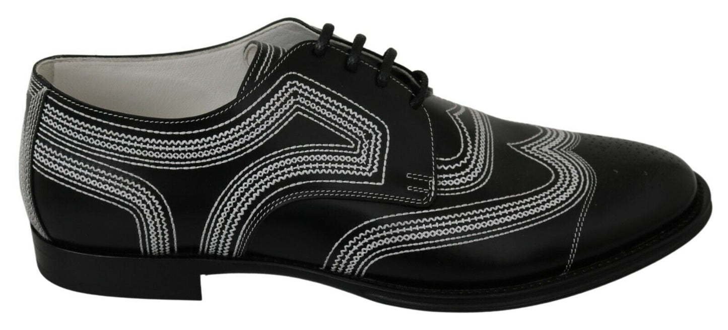 Dolce & Gabbana Elegant Black and White Derby Shoes - Sandy Store ByNet
