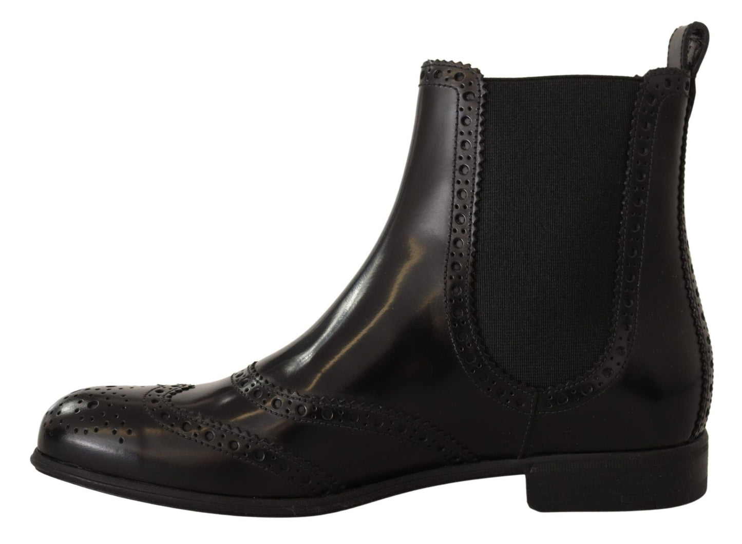 Dolce & Gabbana Elegant Black Ankle Wingtip Oxford Boots - Sandy Store ByNet