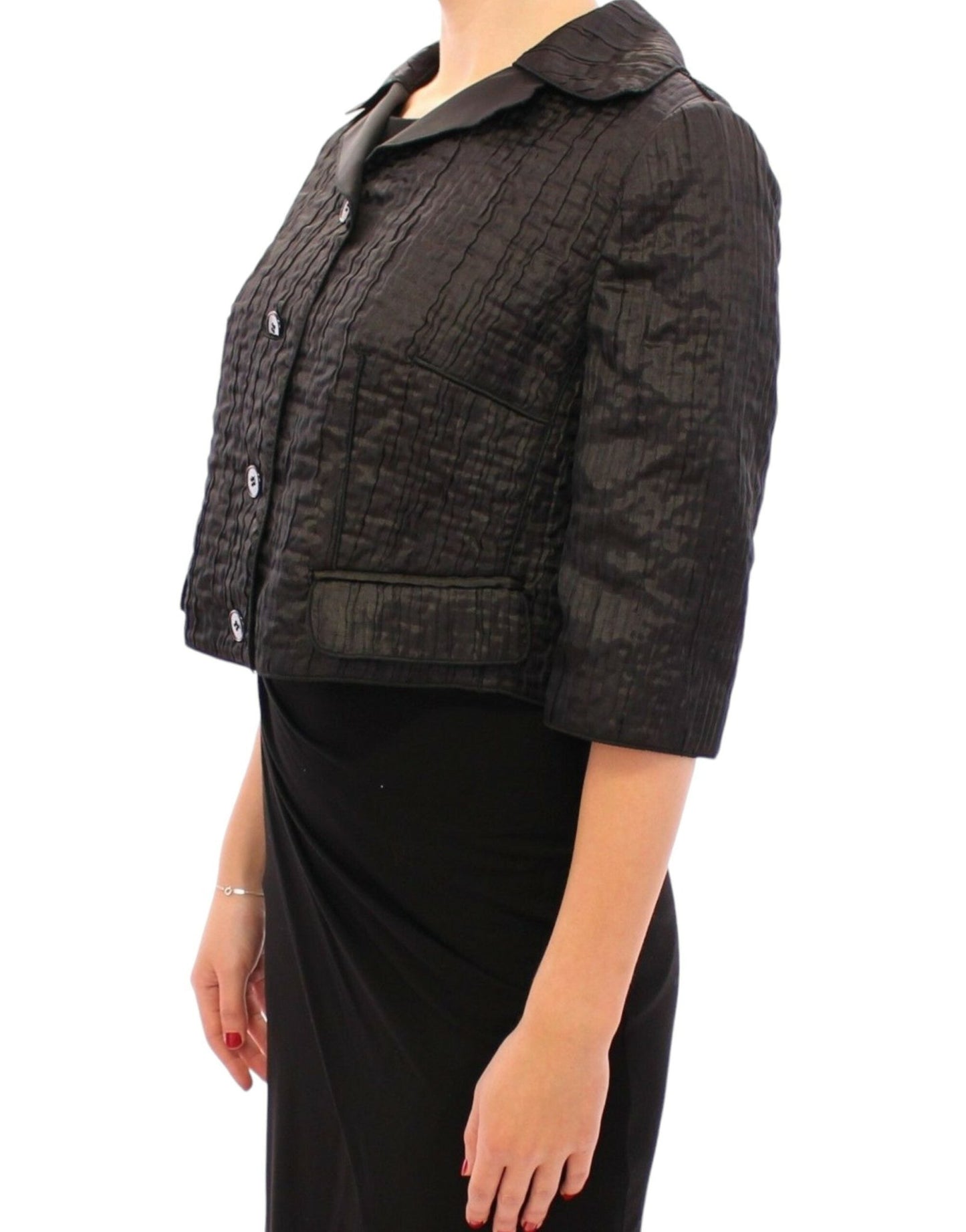 Dolce & Gabbana Elegant Black Bolero Shrug Jacket - Sandy Store ByNet