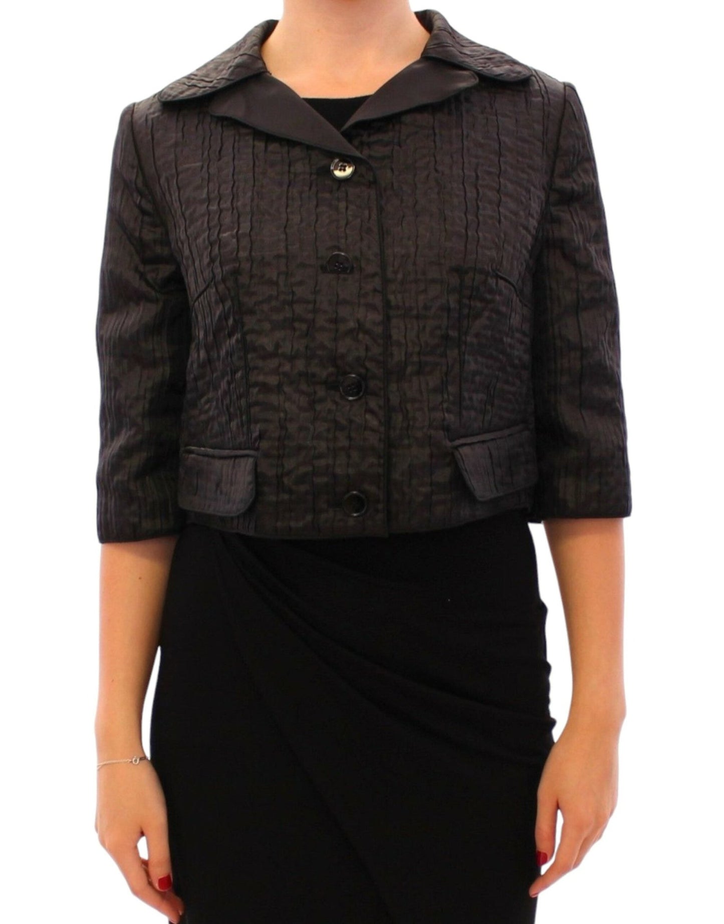 Dolce & Gabbana Elegant Black Bolero Shrug Jacket - Sandy Store ByNet