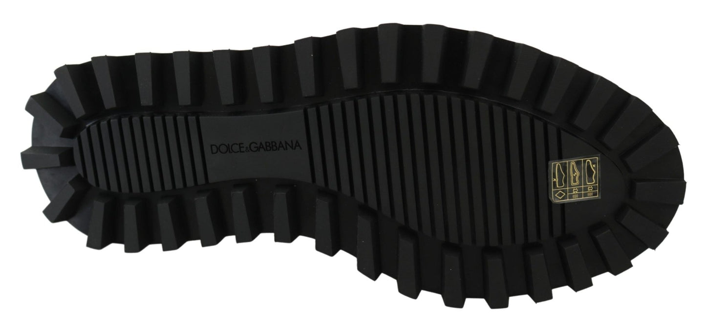 Dolce & Gabbana Elegant Black Calfskin Derby Shoes - Sandy Store ByNet