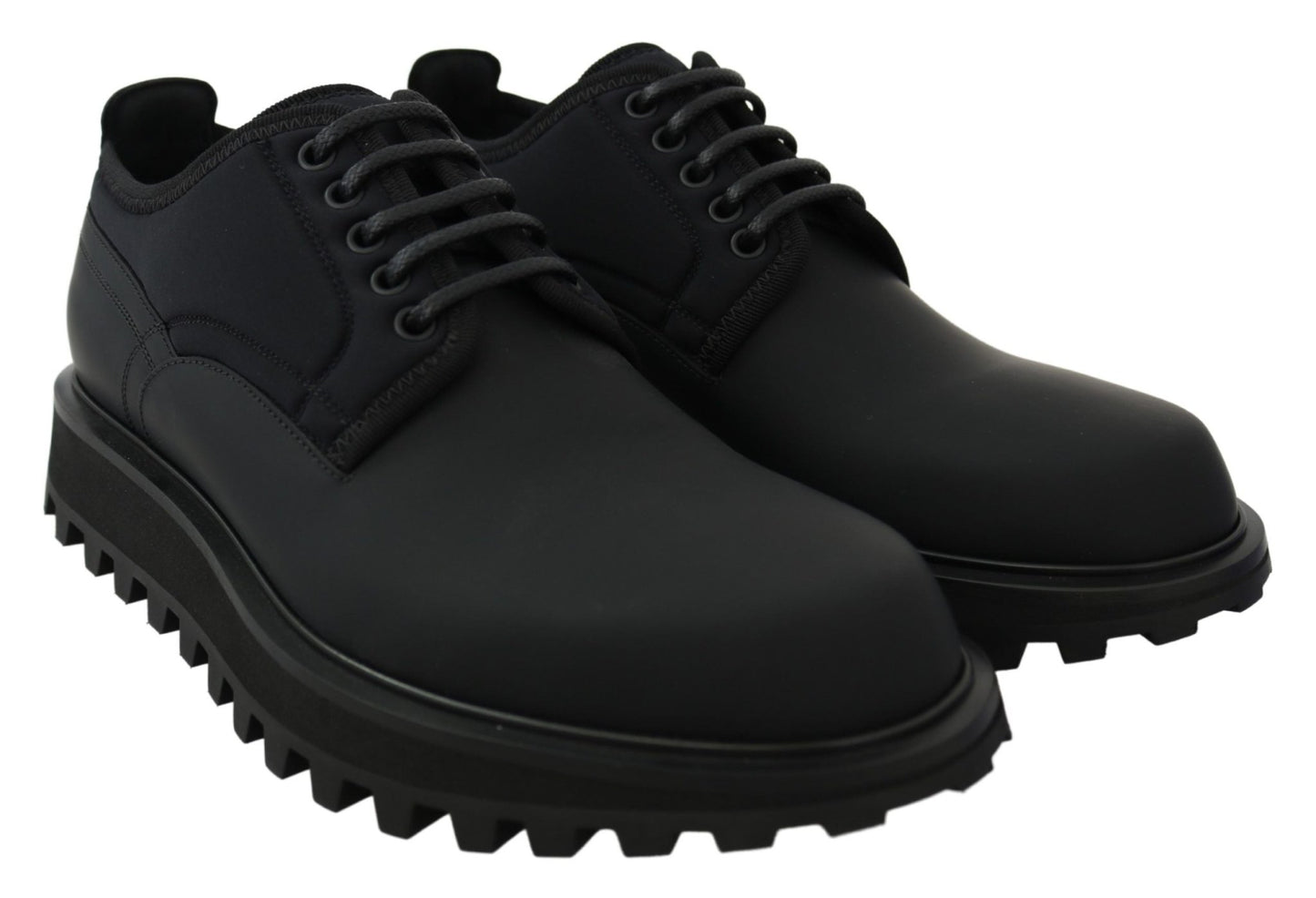 Dolce & Gabbana Elegant Black Calfskin Derby Shoes - Sandy Store ByNet