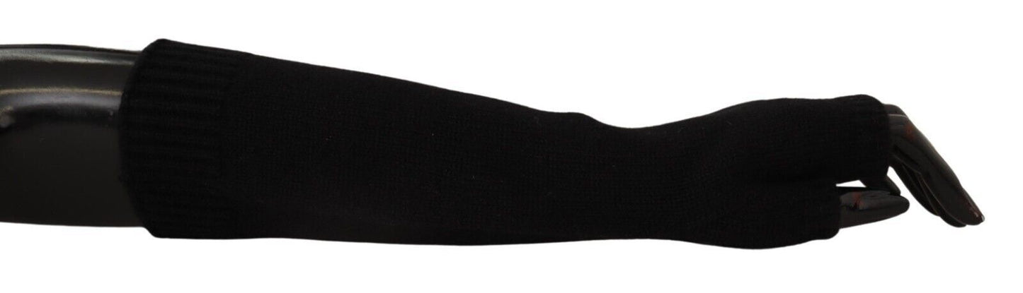 Dolce & Gabbana Elegant Black Cashmere Fingerless Gloves - Sandy Store ByNet