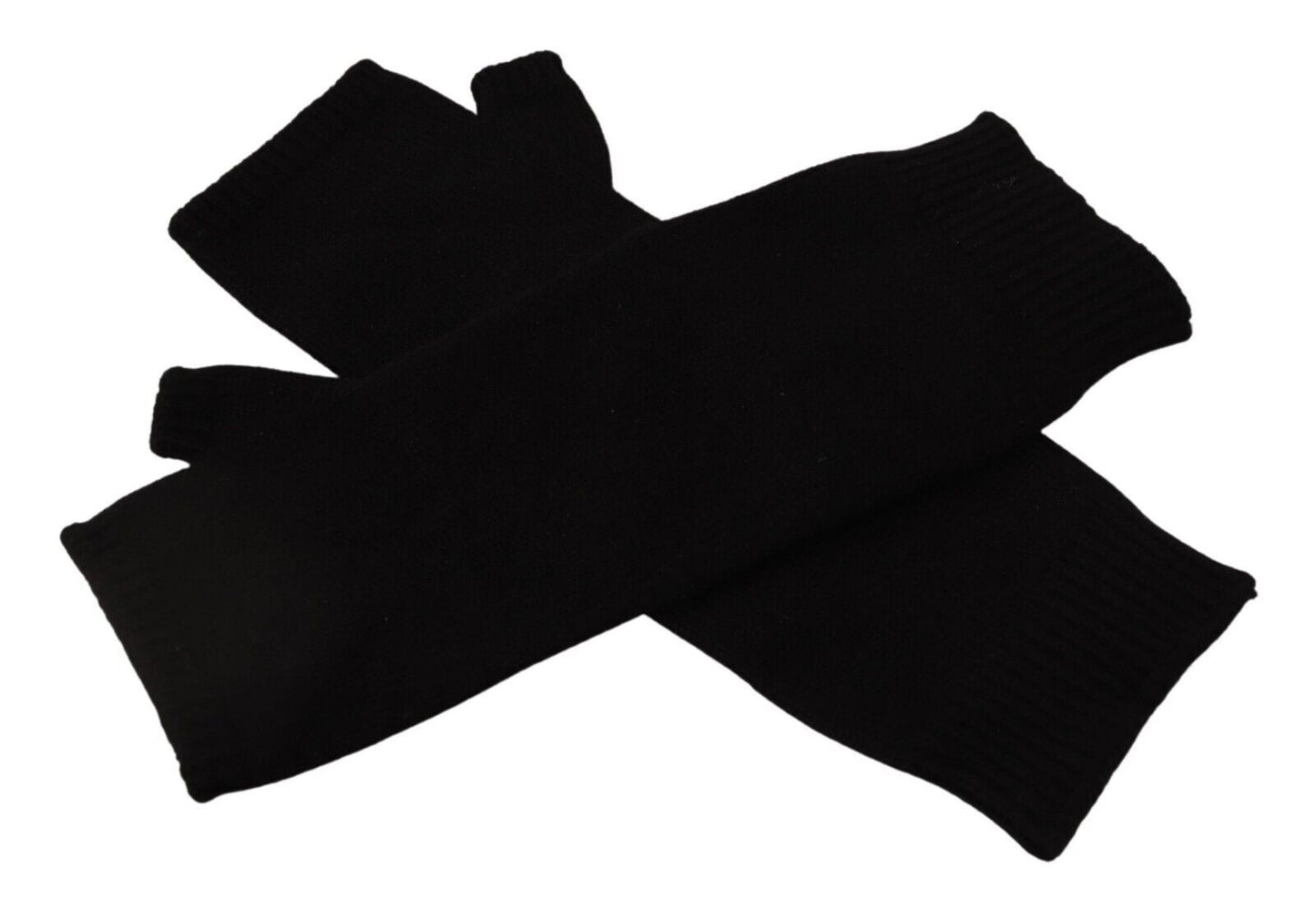 Dolce & Gabbana Elegant Black Cashmere Fingerless Gloves - Sandy Store ByNet